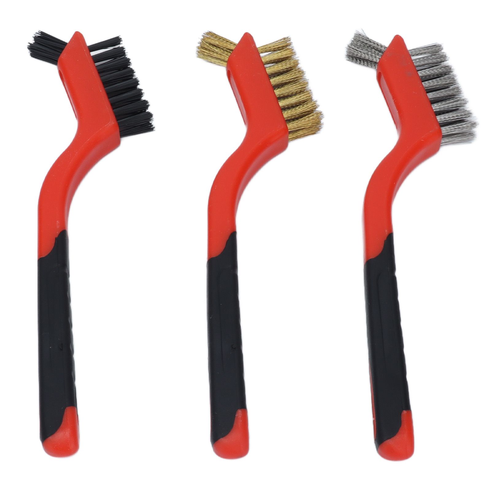 Wire Brush Set Brass Stainless Steel Bristles with Curved Handle Grip for view 5