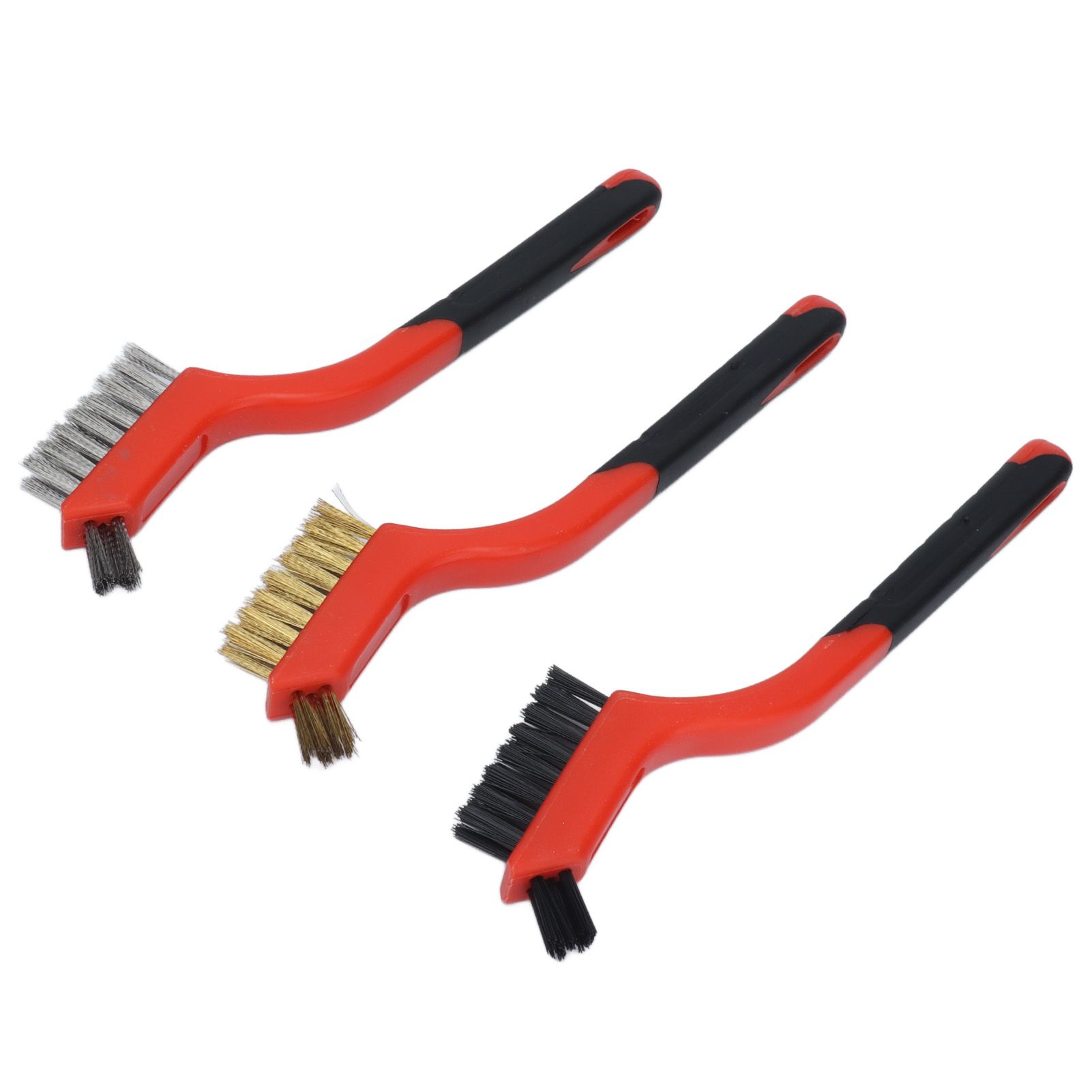 Wire Brush Set Brass Stainless Steel Bristles with Curved Handle Grip for view 6