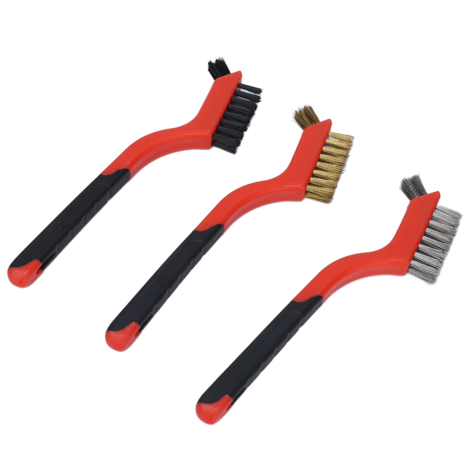Wire Brush Set Brass Stainless Steel Bristles with Curved Handle Grip for view 8