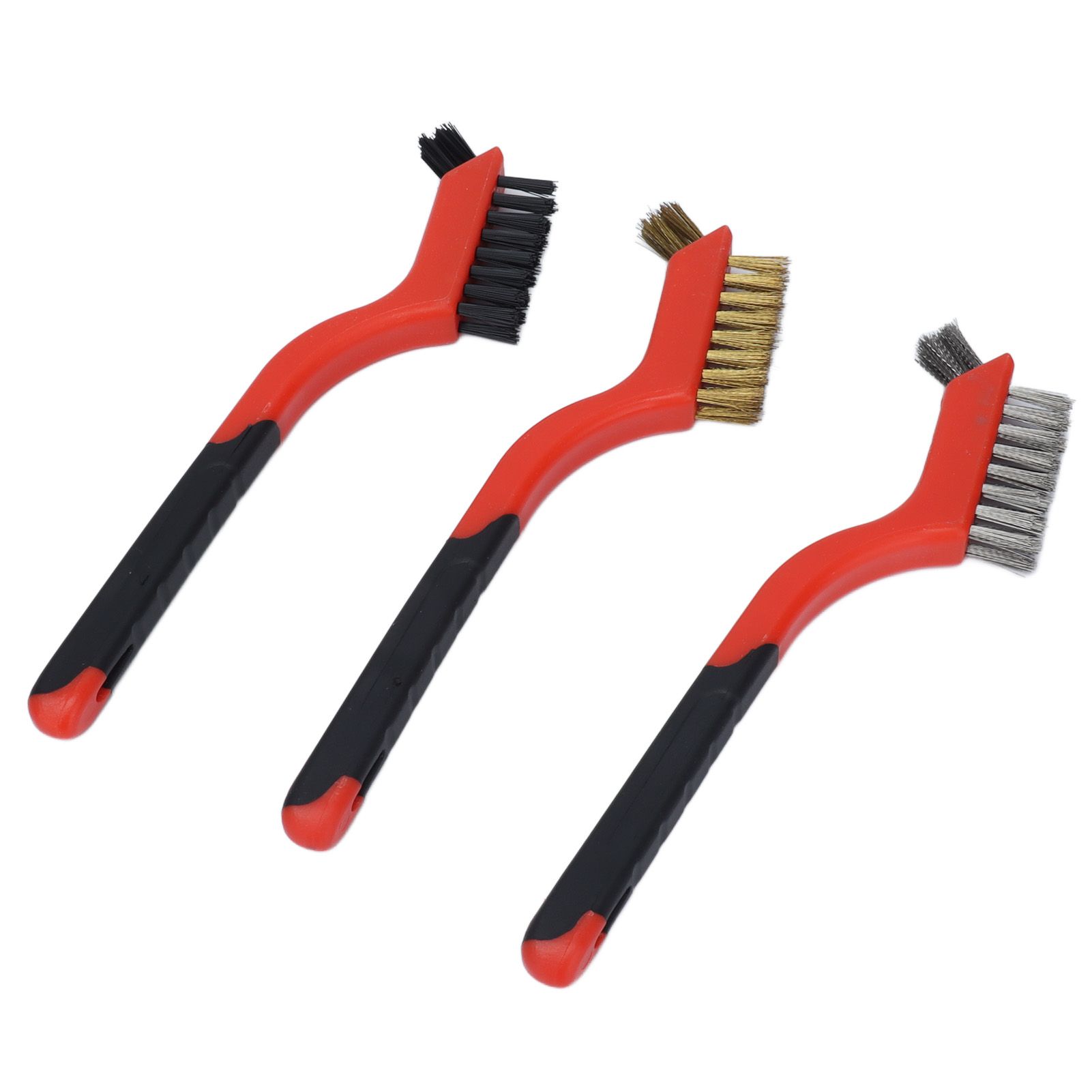 Wire Brush Set Brass Stainless Steel Bristles with Curved Handle Grip for view 9