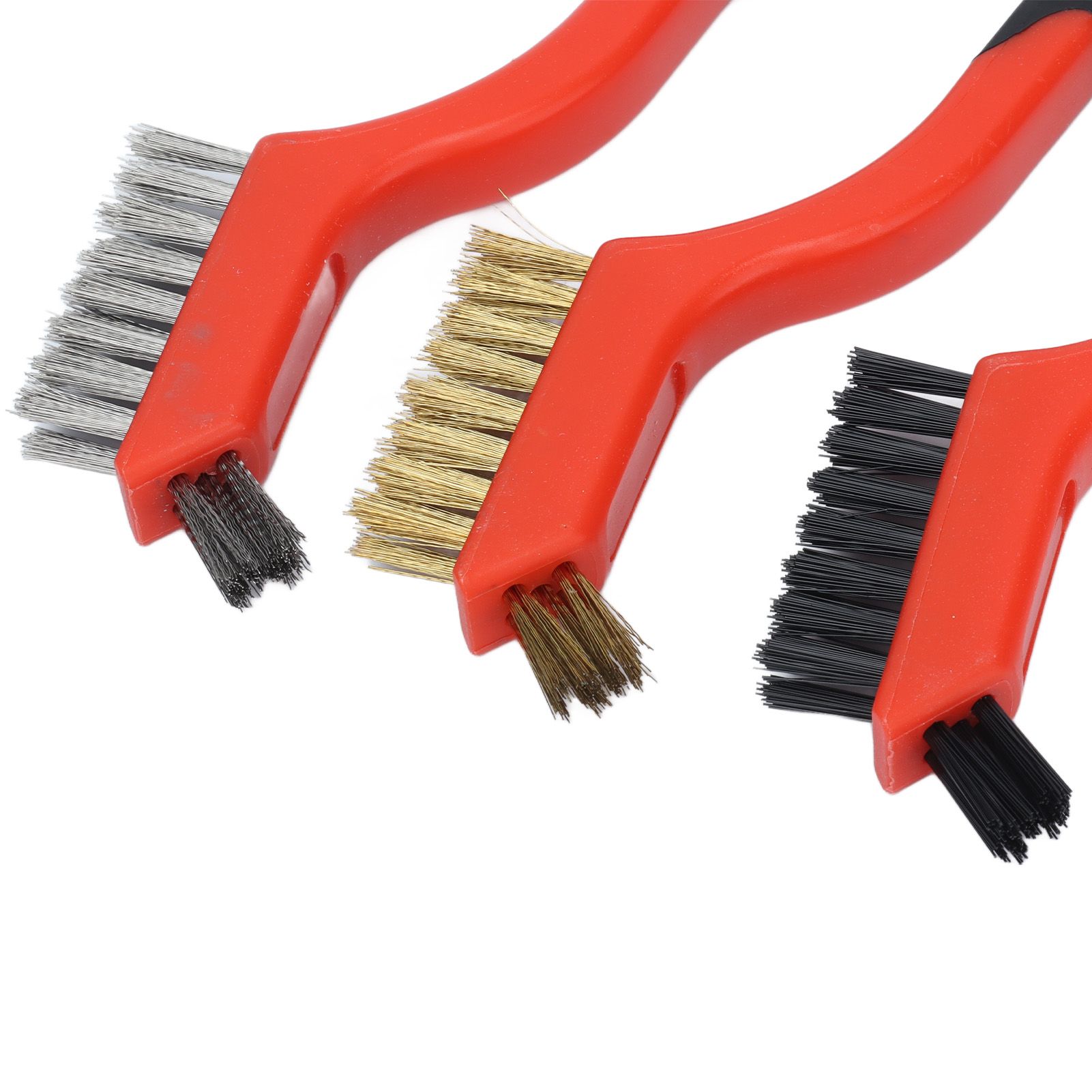 Wire Brush Set Brass Stainless Steel Bristles with Curved Handle Grip for view 13