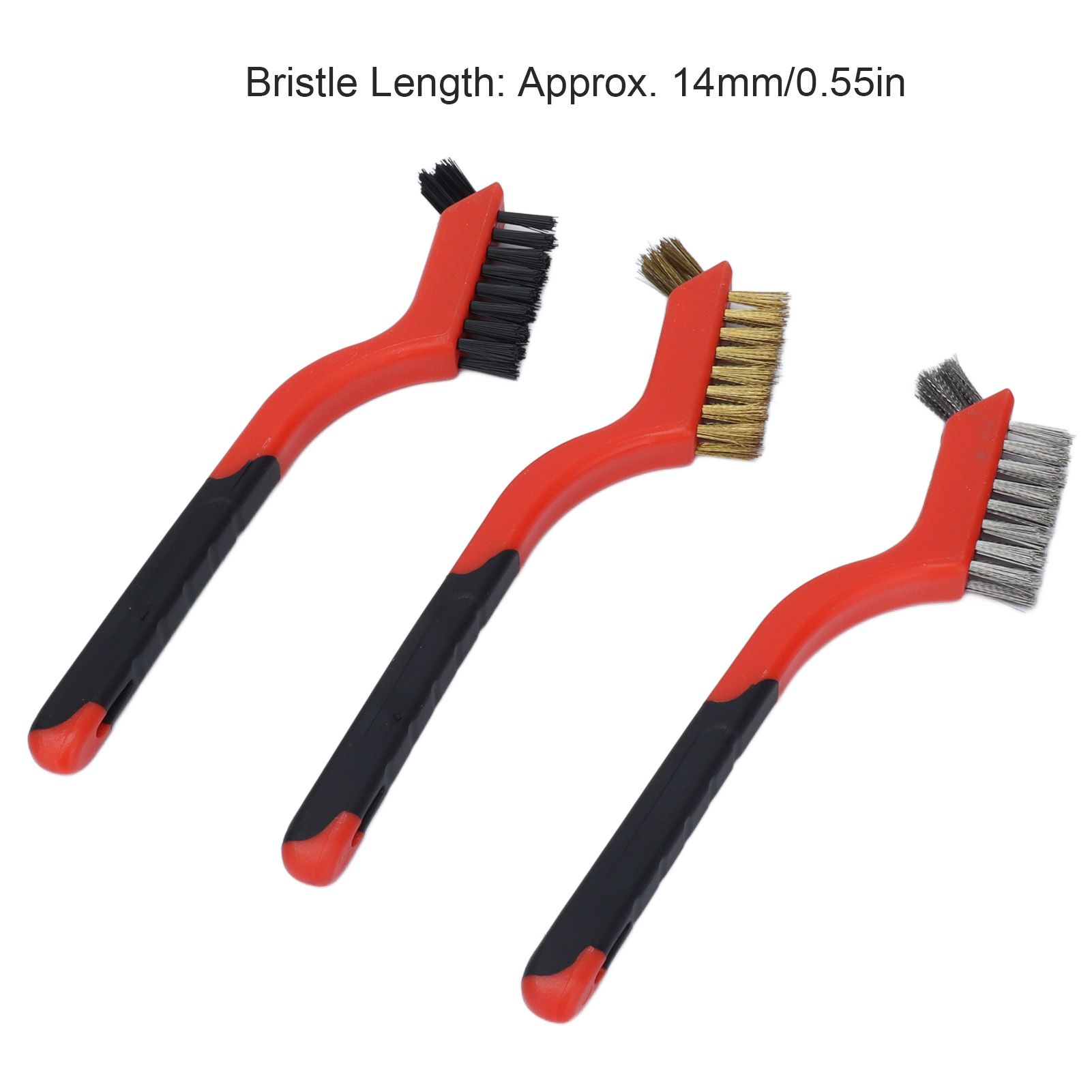 Wire Brush Set Brass Stainless Steel Bristles with Curved Handle Grip for view 15