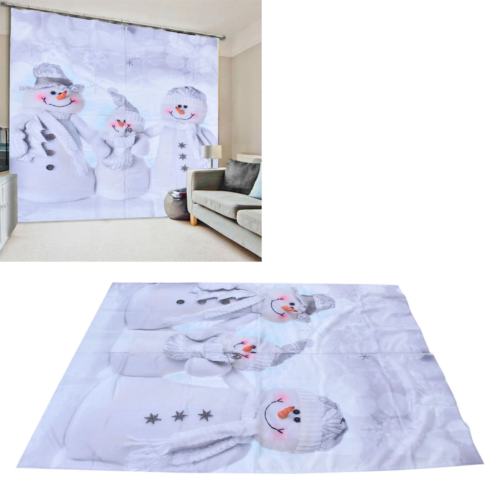 Christmas Curtain Personalized 3D Digital Printing Window Drapes Shower view 12