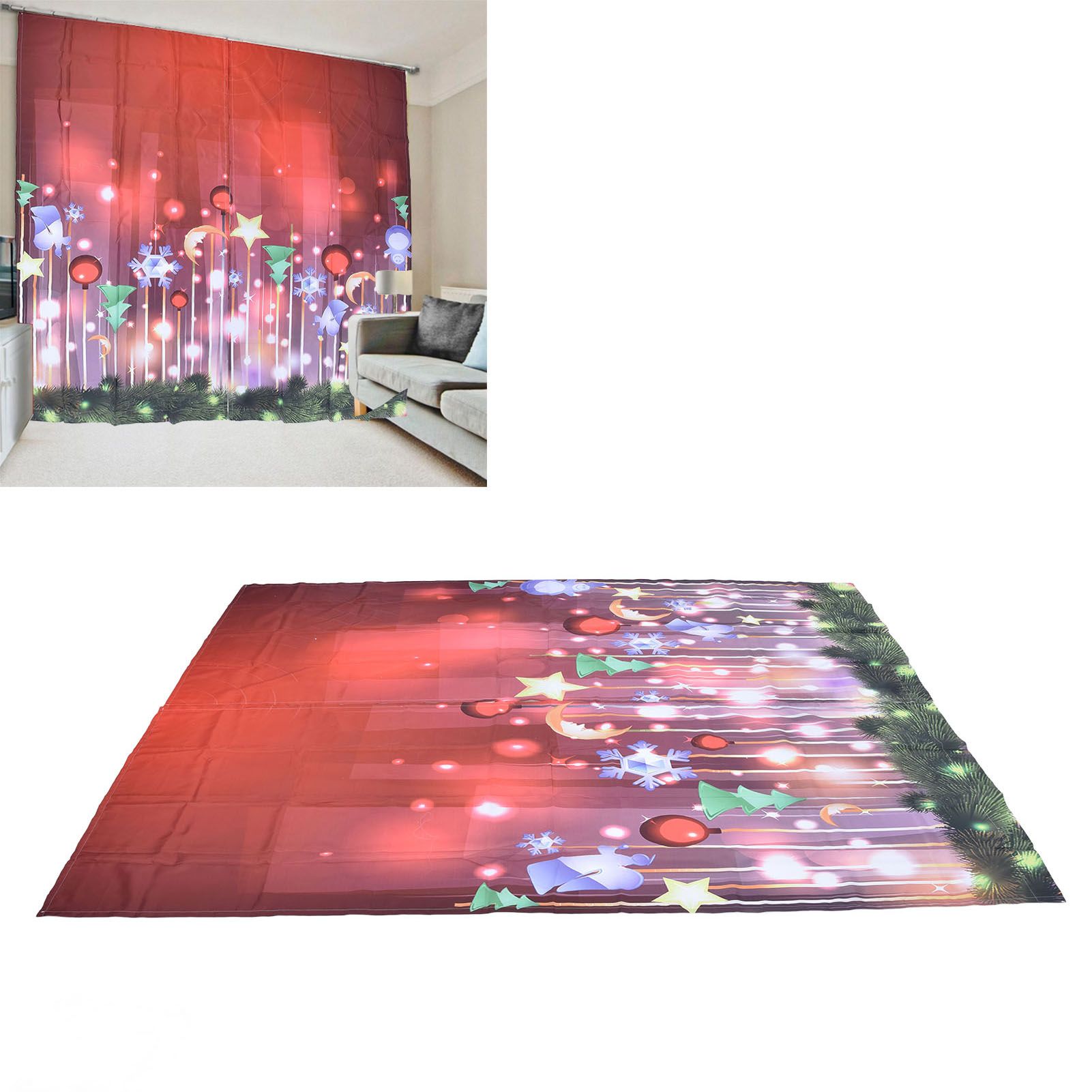 Christmas Curtains Personality Creativity 3D Digital Printing Blackout view 11