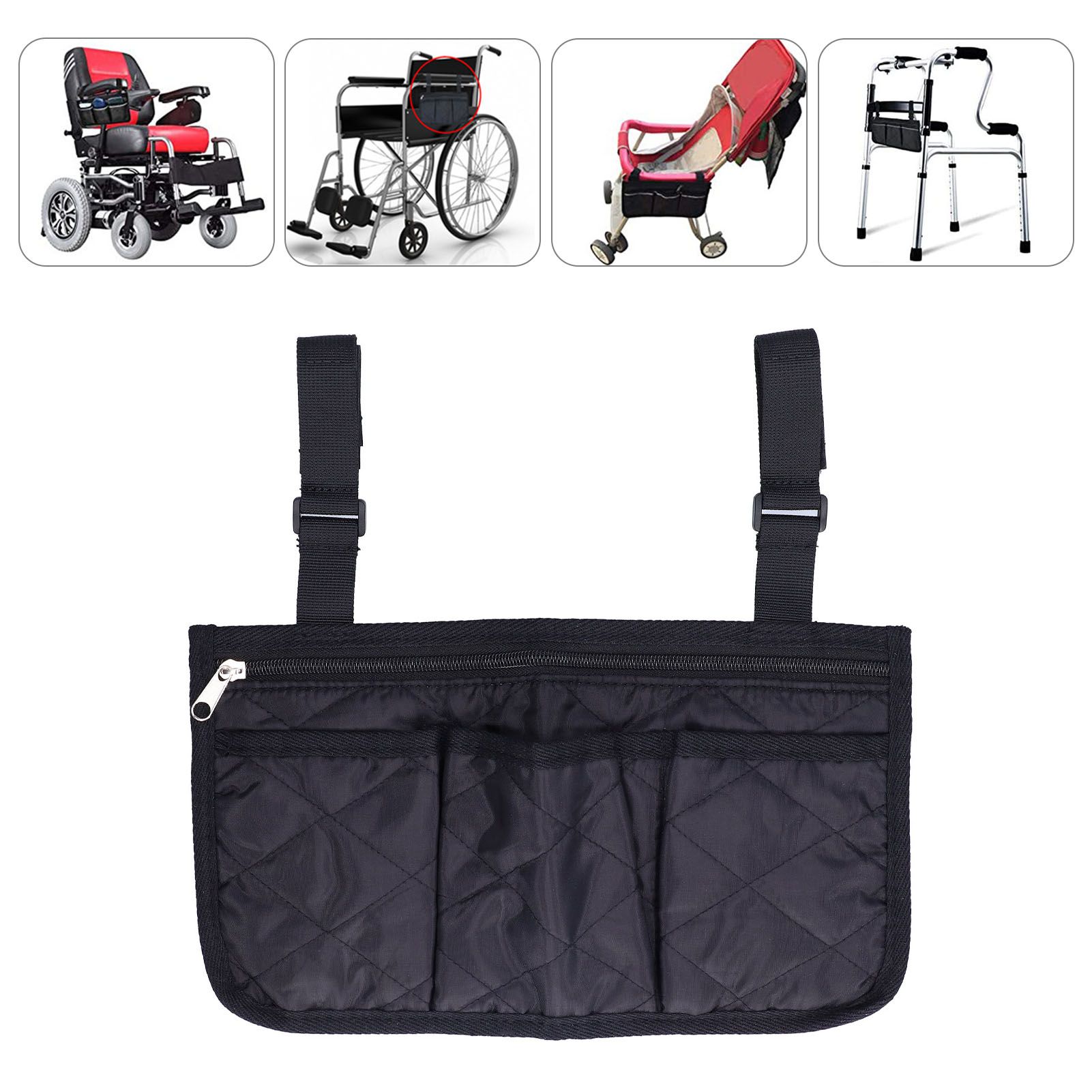 Wheelchair Side Bags Large Capacity Beautiful Practical Armrest Side Storage view 12