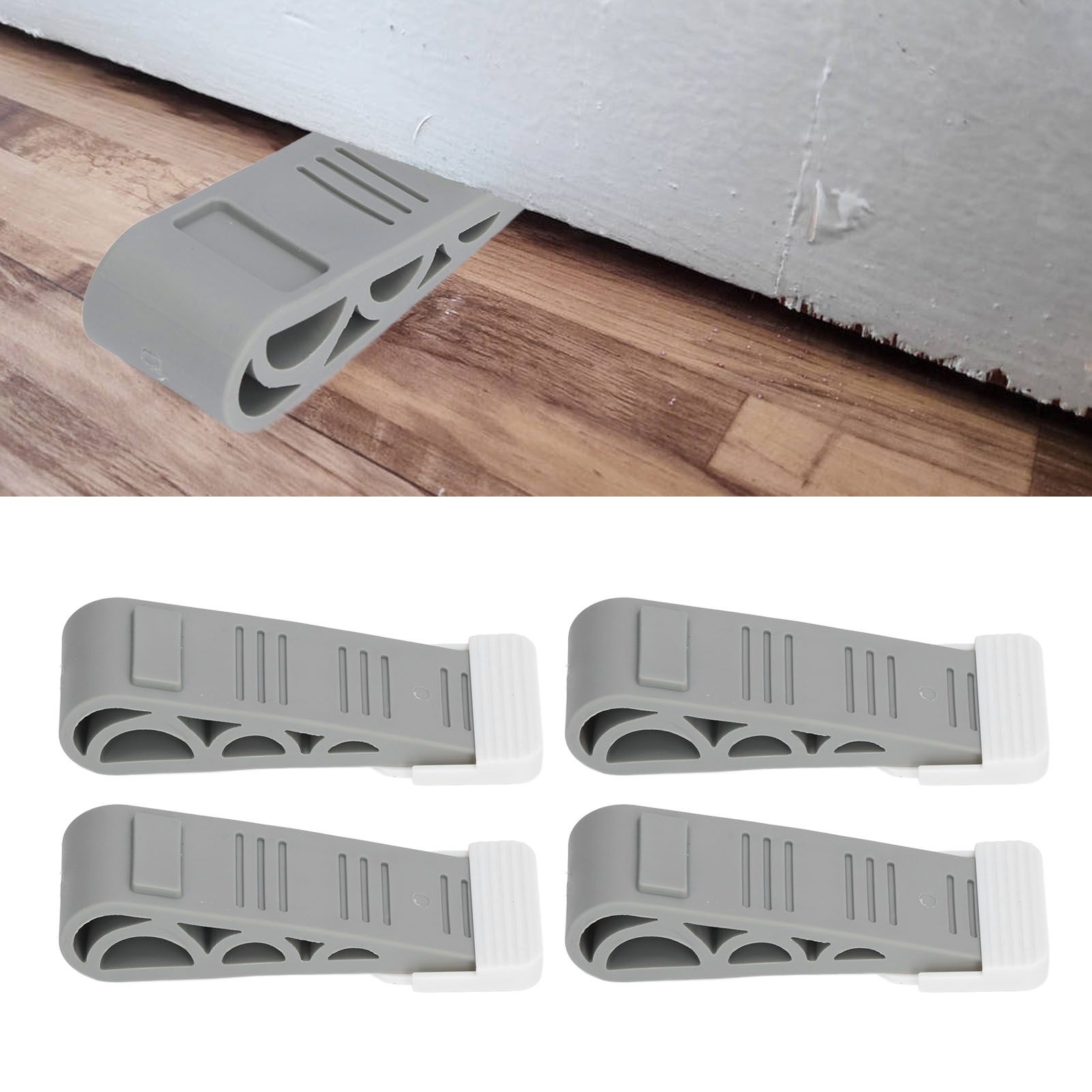 4PCS Stacked Door Stop Rubber Heavy Duty Door Bottom Stopper Door Wedge Stop view 12