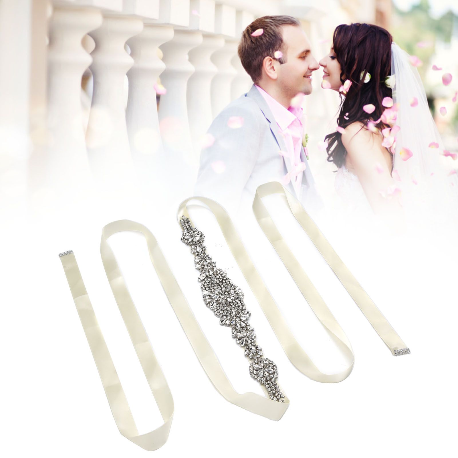 Rhinestone Wedding Dress Belt Elegant Waistbelt Clothes Accessories for Bride view 11
