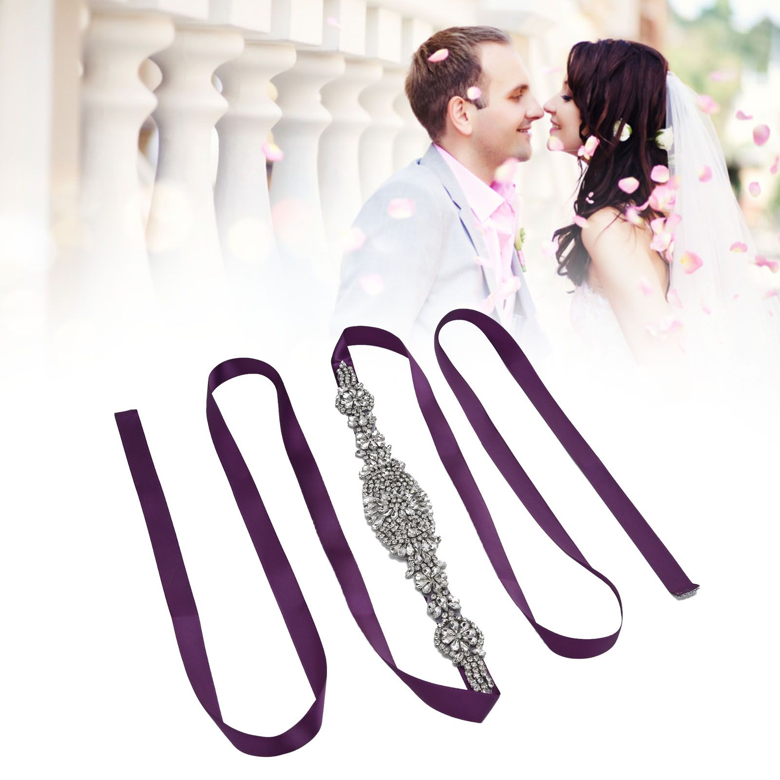 Rhinestone Wedding Dress Belt Elegant Waistbelt Clothes Accessories for Bride view 11