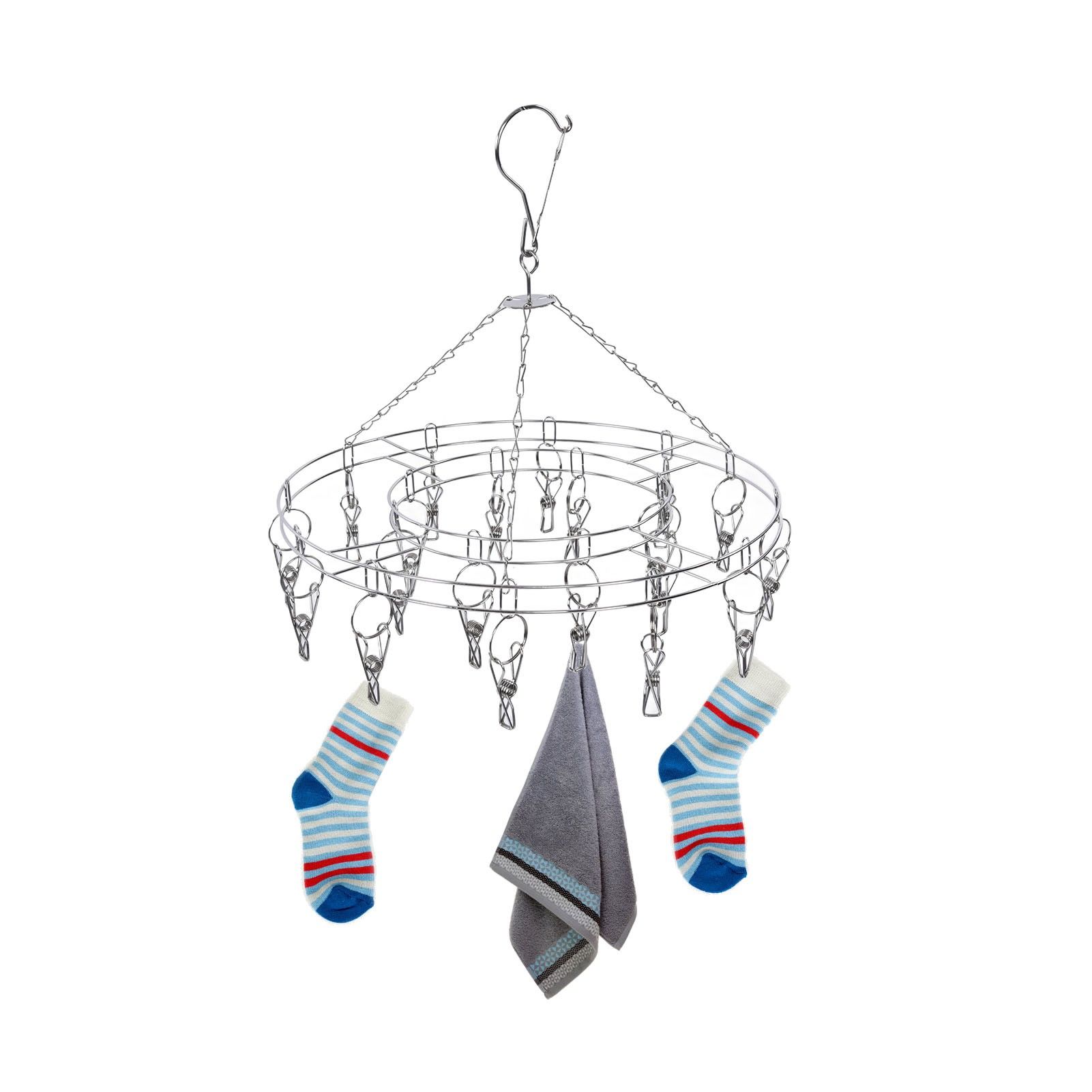 20 Clip Socks Rack Underwear Drying Hanger Stainless Steel Clothes Hanger view 11