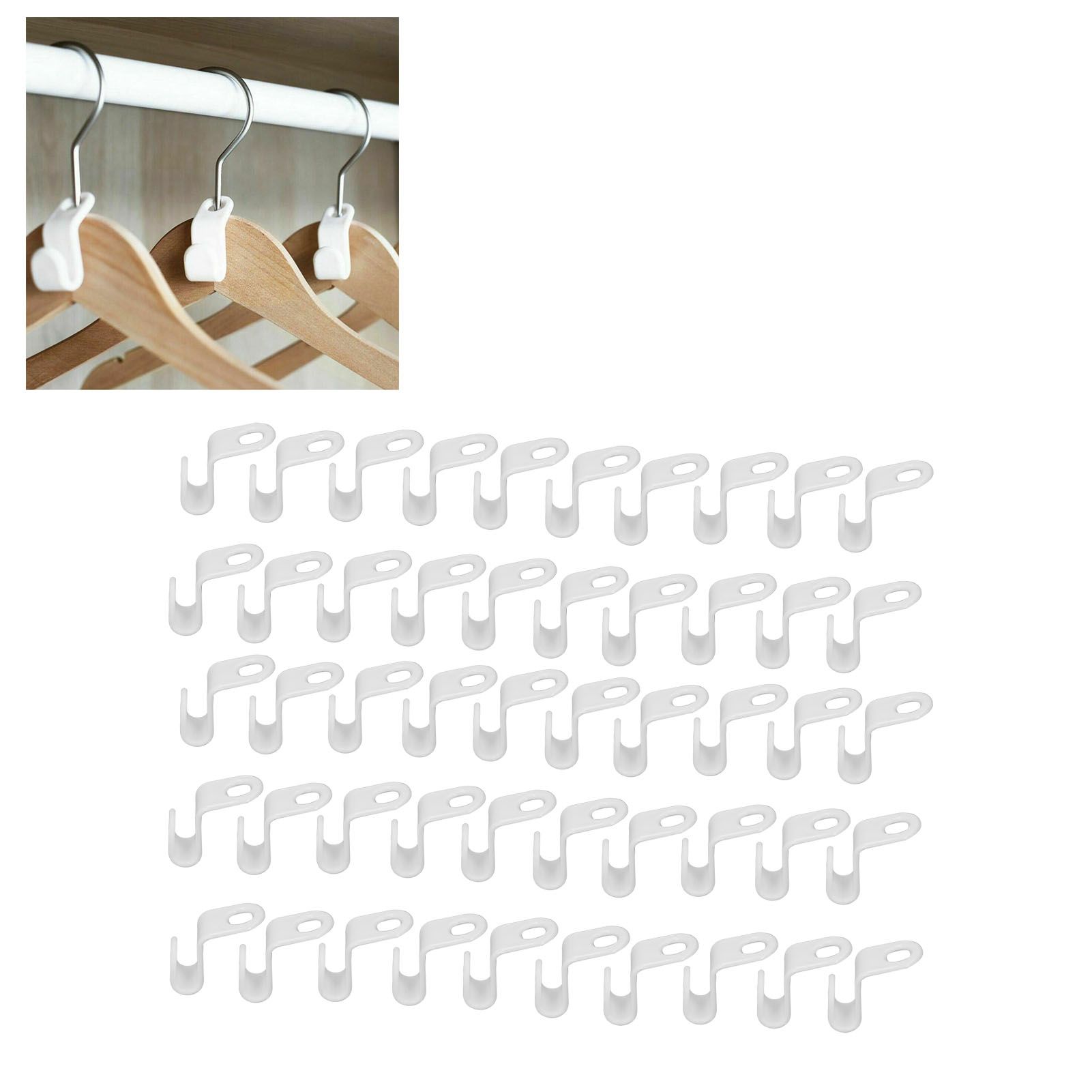 50Pcs Clothes Hanger Hook Strong Odorless Lightweight White Thickened Hanger view 11
