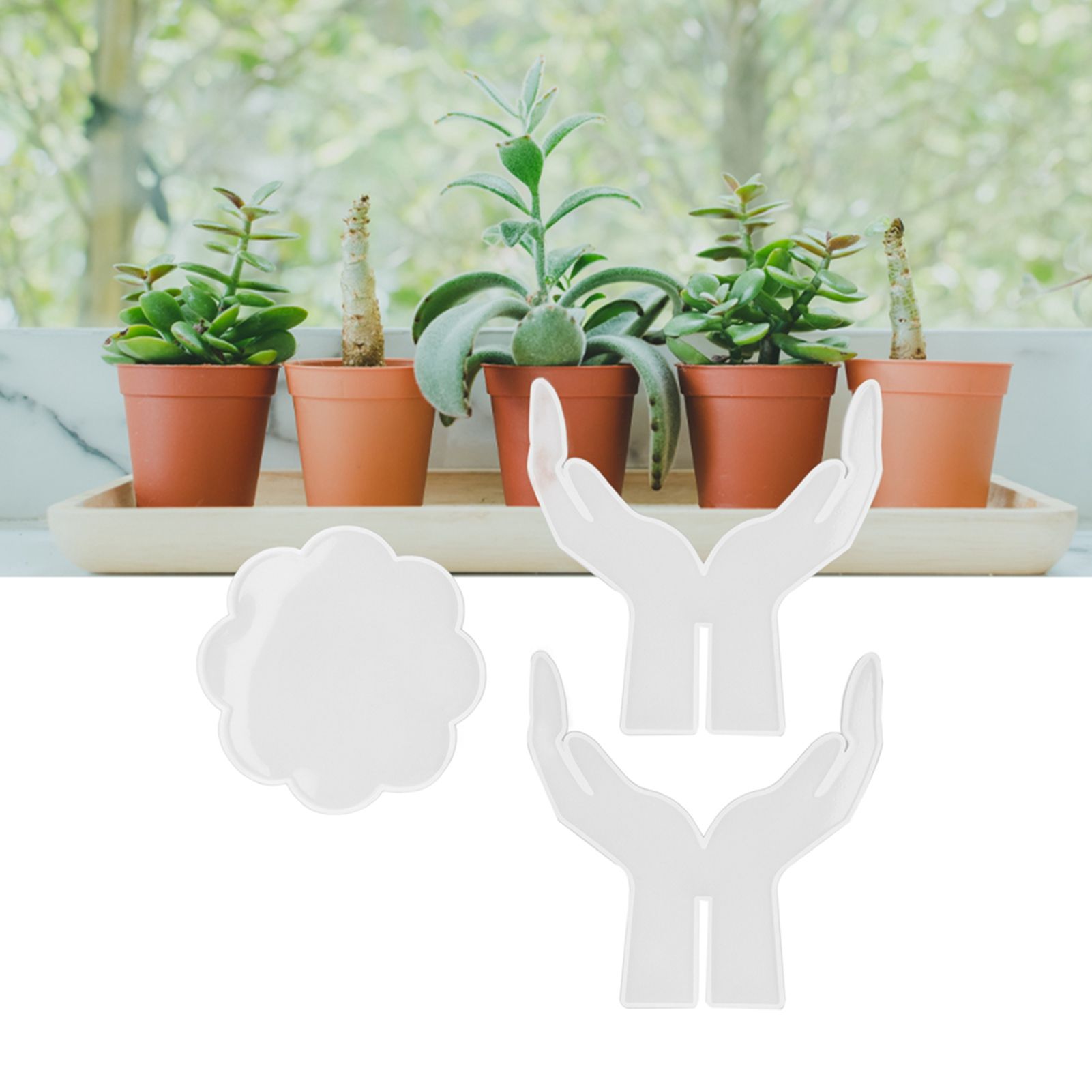 3Pcs DIY Flower Pot Shelf Mold Easy Demoulding Soft Good Toughness Irregular view 11