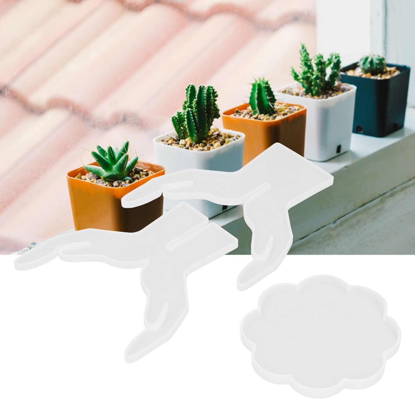 3Pcs DIY Flower Pot Shelf Mold Easy Demoulding Soft Good Toughness Irregular view 12