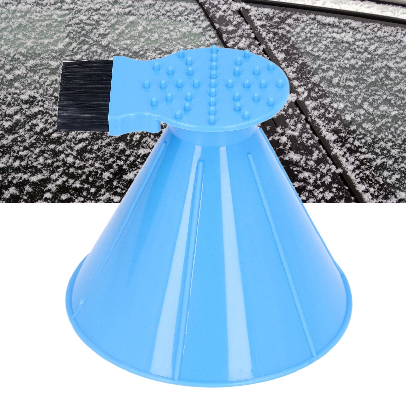 Ice Scraper Plastic Cone Multi Functional Funnel Snow Remover with Brush for view 11
