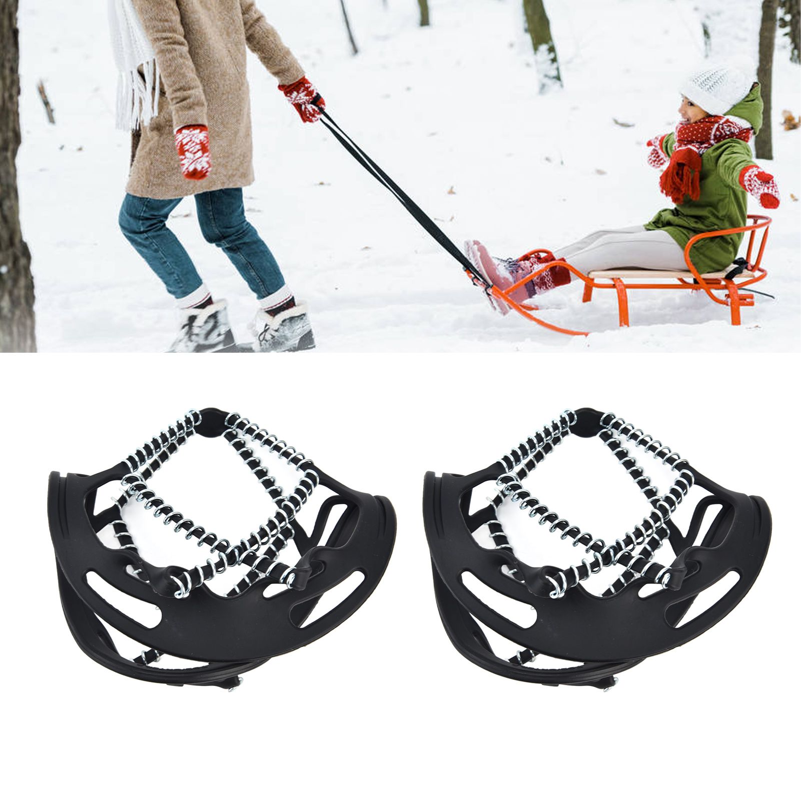 2Pcs Walk Traction Cleats Prevent Slipping High Tension Spring Crampons for view 12