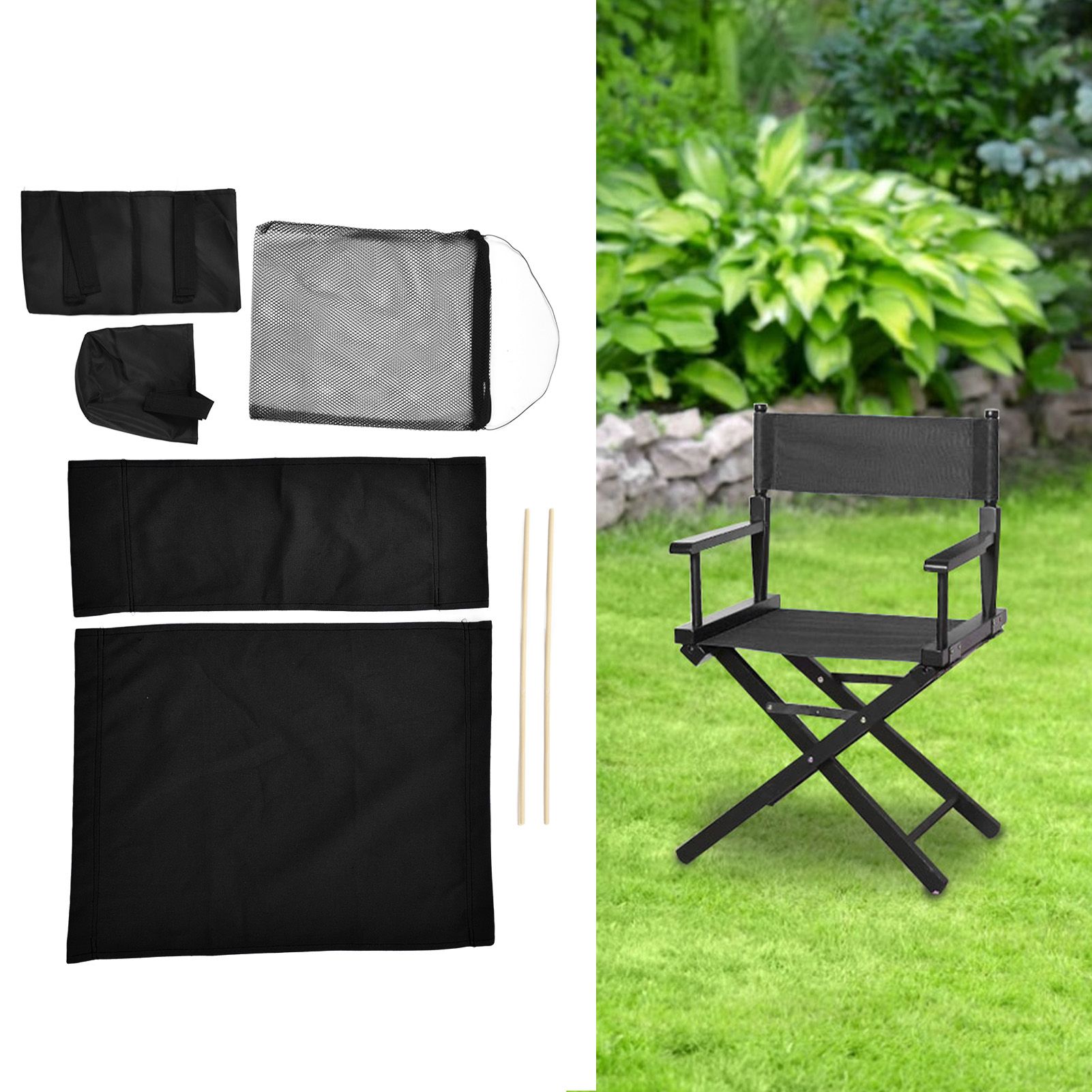 Director Chair Cover Replacement with Storage Bag Canvas Seat Chair Protective view 11