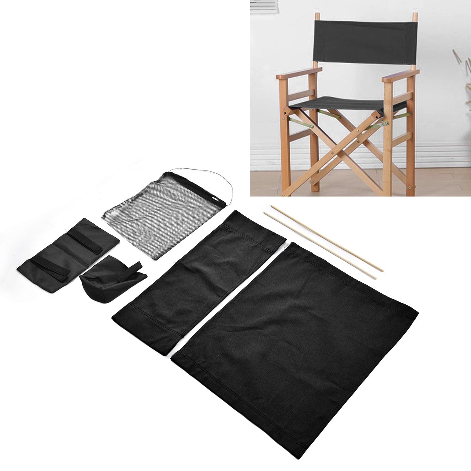 Director Chair Cover Replacement with Storage Bag Canvas Seat Chair Protective view 12