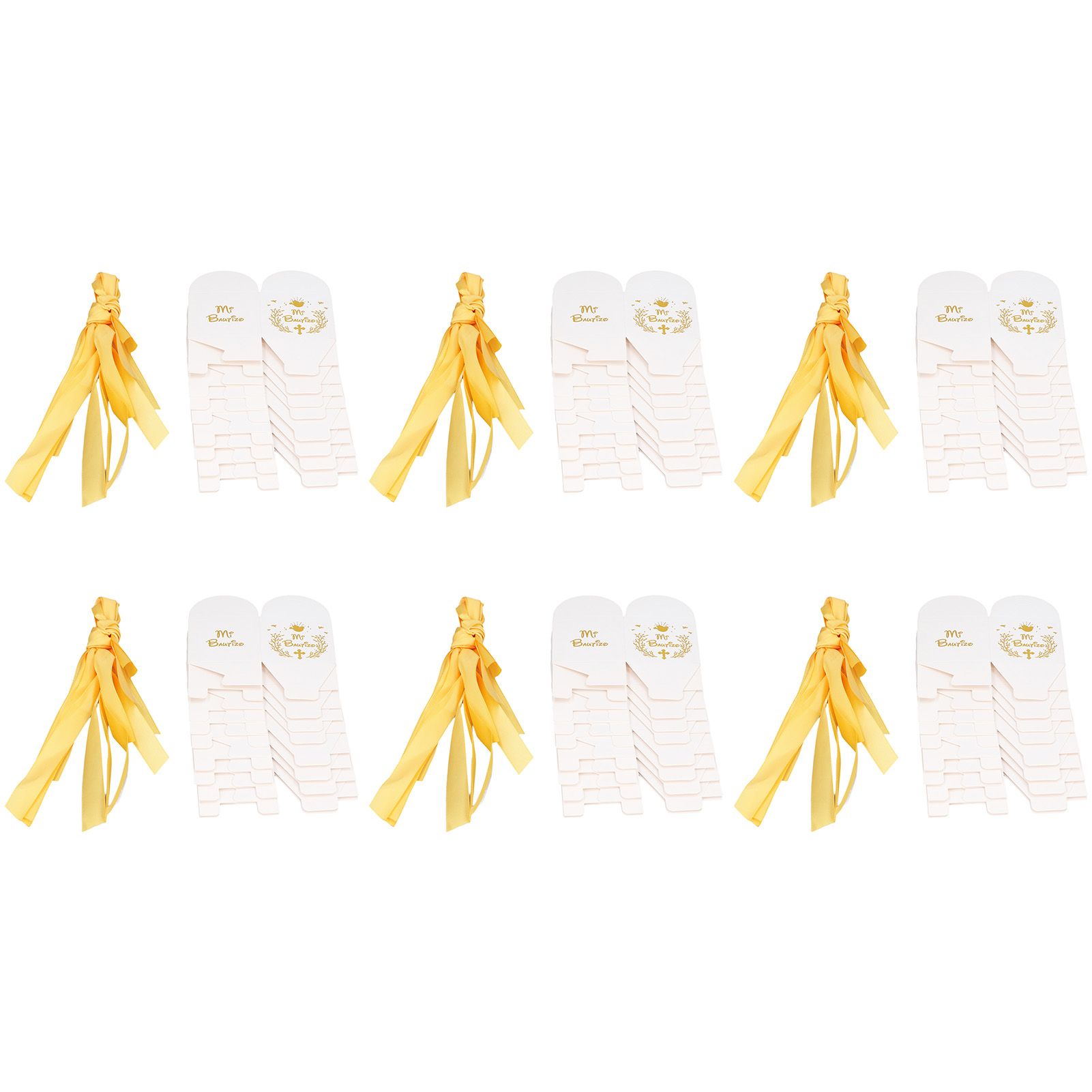 50pcs Party Favor Boxes Paper Material Mi Bautizo Pattern Equipped Gold Ribbon view 10