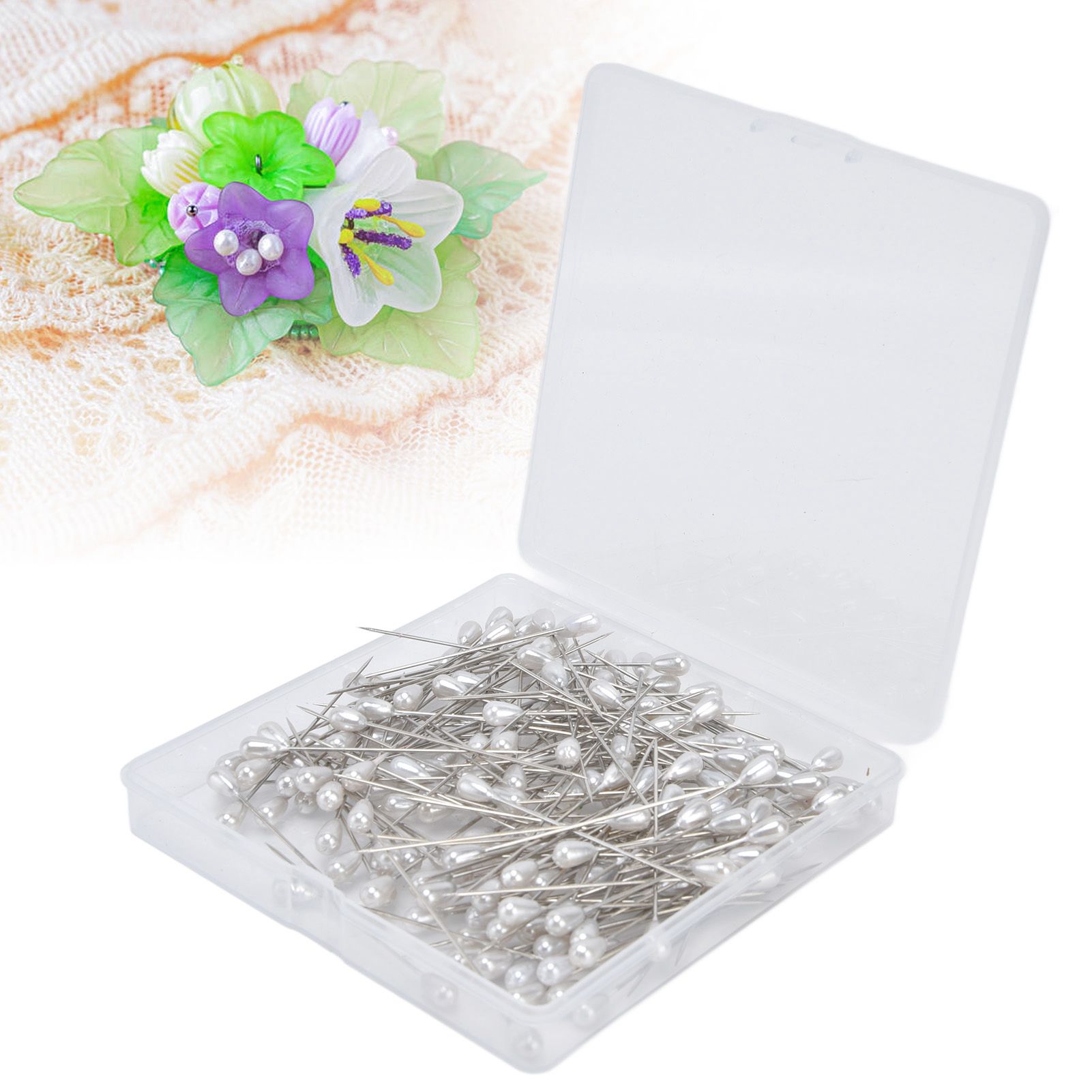200pcs Teardrop Pearl Head Pins Pearlized Ball Head Pins for Sewing Craft view 12