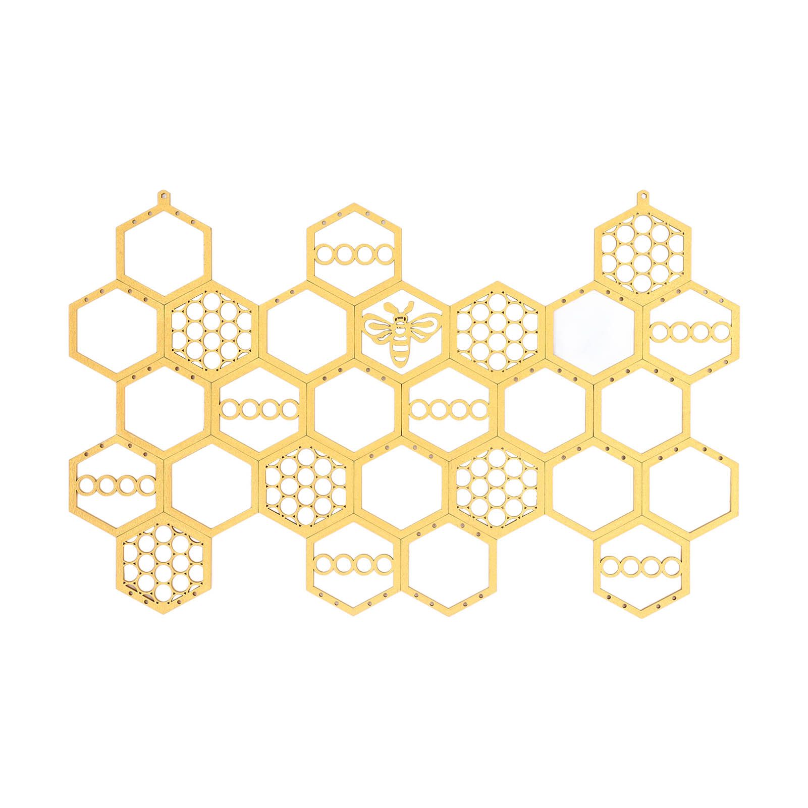 Ear Stud Display Rack Poplar Material Golden Beehive Type Space Saving Durable view 2