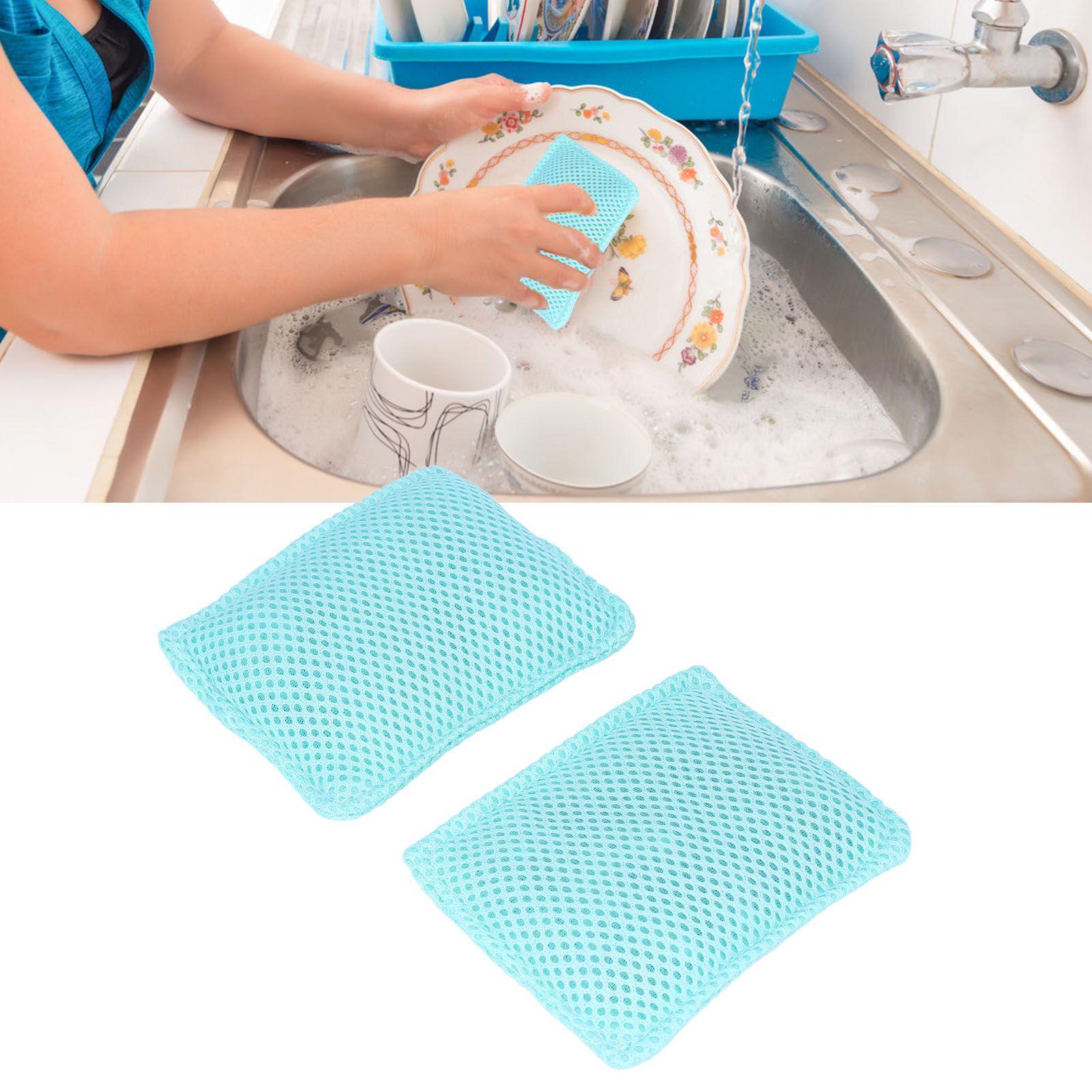 2PCS Dish Scrubber Eco Friendly Reusable Dish Cloth Rag Kitchen Cleaning Tool view 11