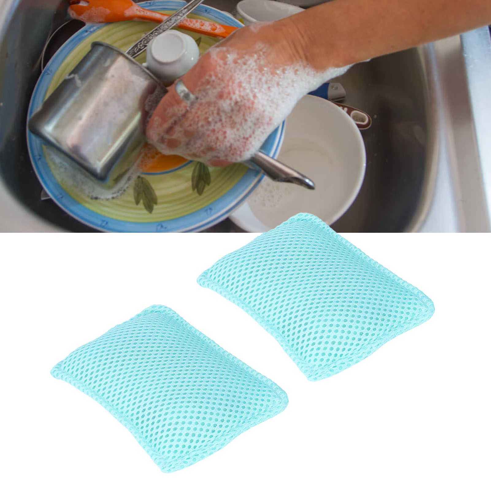 2PCS Dish Scrubber Eco Friendly Reusable Dish Cloth Rag Kitchen Cleaning Tool view 12