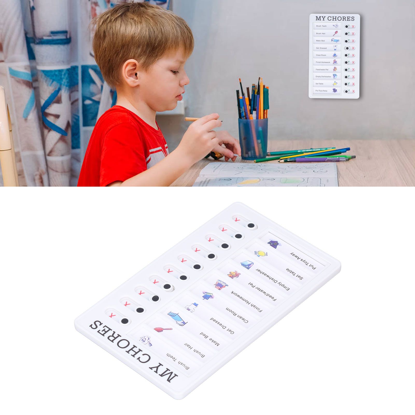 Chore Chart Memo Boards Portable Detachable Message Board Feel Comfortable PVC view 11