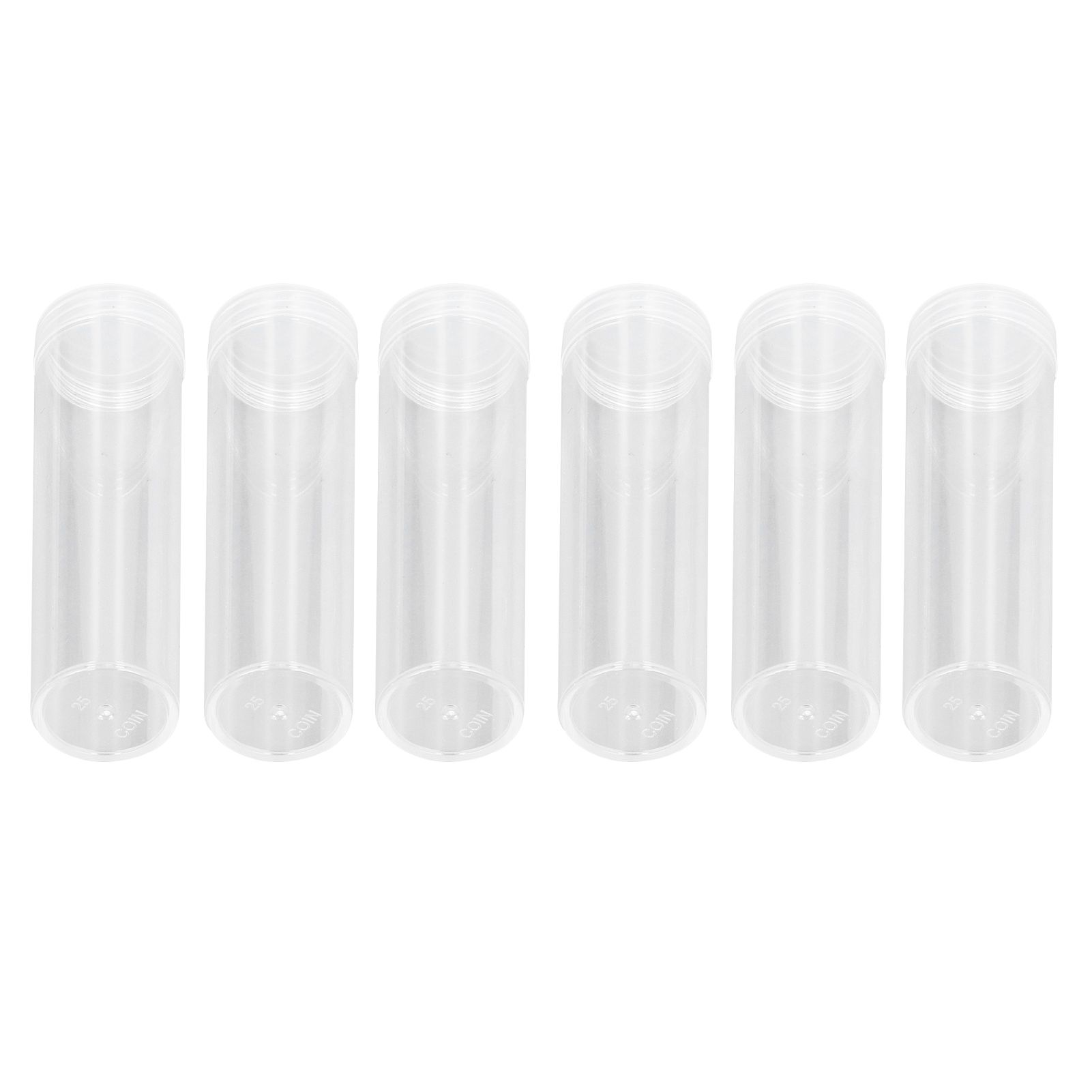 Round Clear Coin Tube Plastic Coin Storage Tubes with Cushion Sponge for 25mm view 2