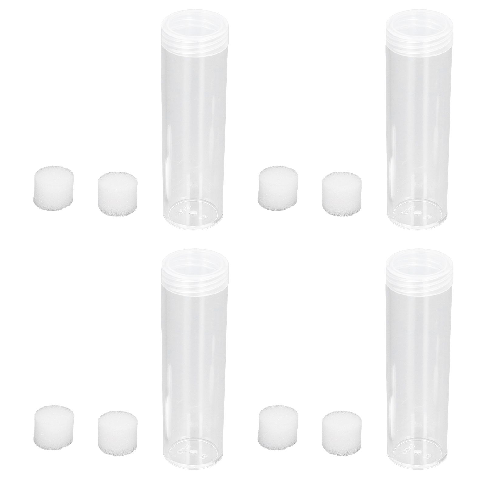 Round Clear Coin Tube Plastic Coin Storage Tubes with Cushion Sponge for 25mm view 5