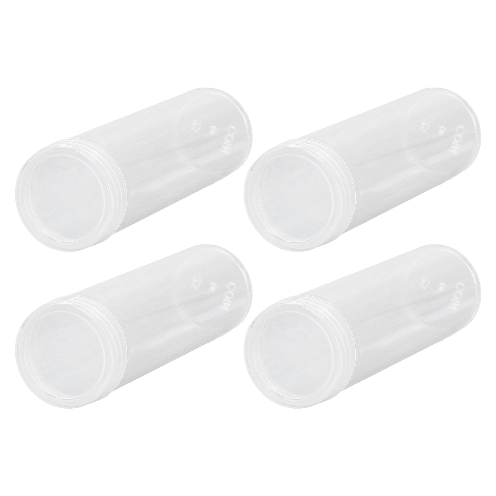 Round Clear Coin Tube Plastic Coin Storage Tubes with Cushion Sponge for 25mm view 6