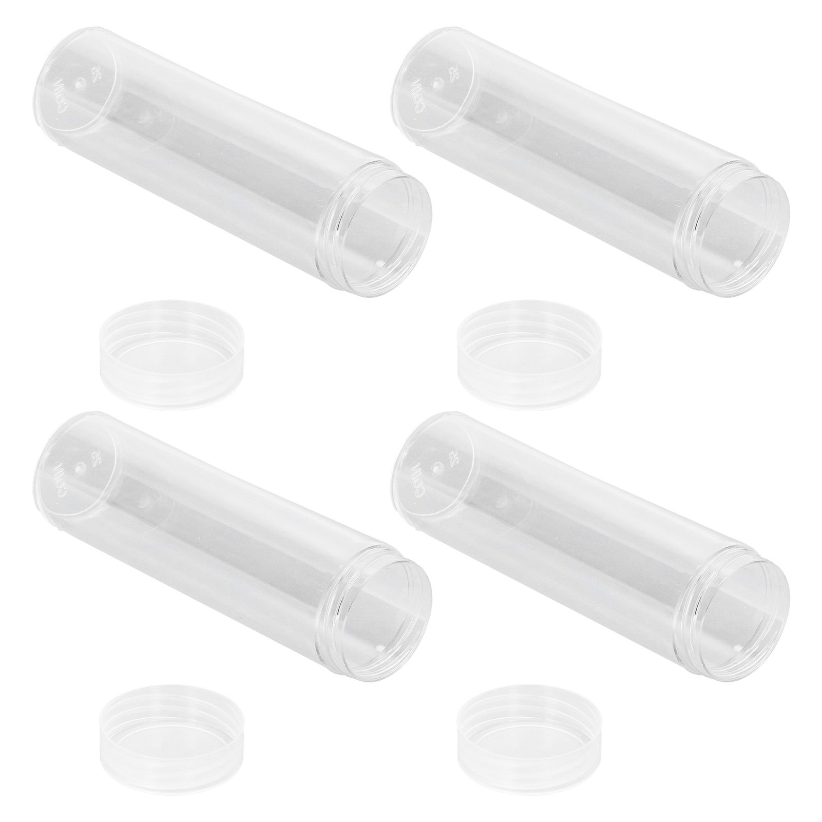 Round Clear Coin Tube Plastic Coin Storage Tubes with Cushion Sponge for 25mm view 8