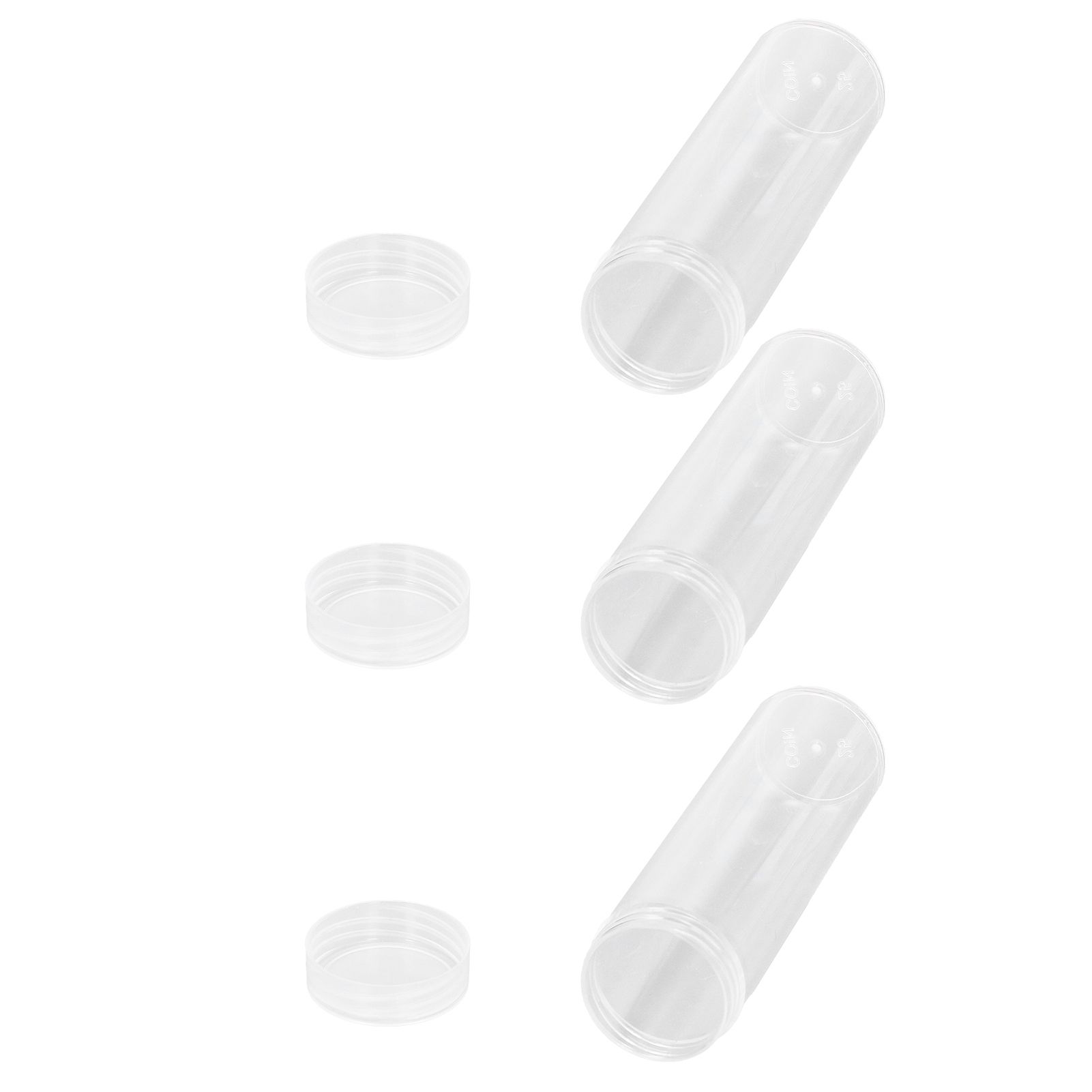 Round Clear Coin Tube Plastic Coin Storage Tubes with Cushion Sponge for 25mm view 9
