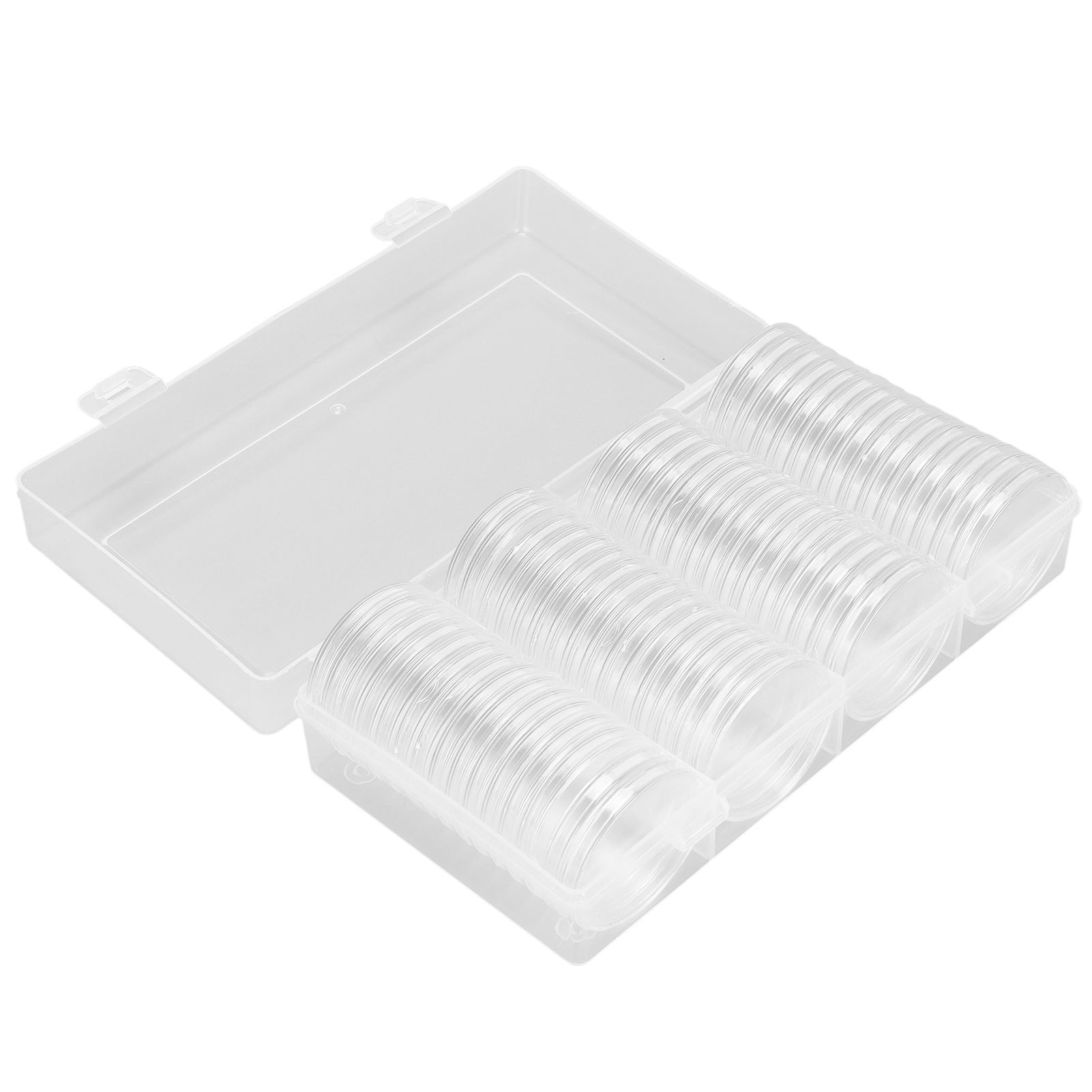 Clear Coin Storage Box 60 Pieces 41mm Coin Capsules Coin Collection Container view 2