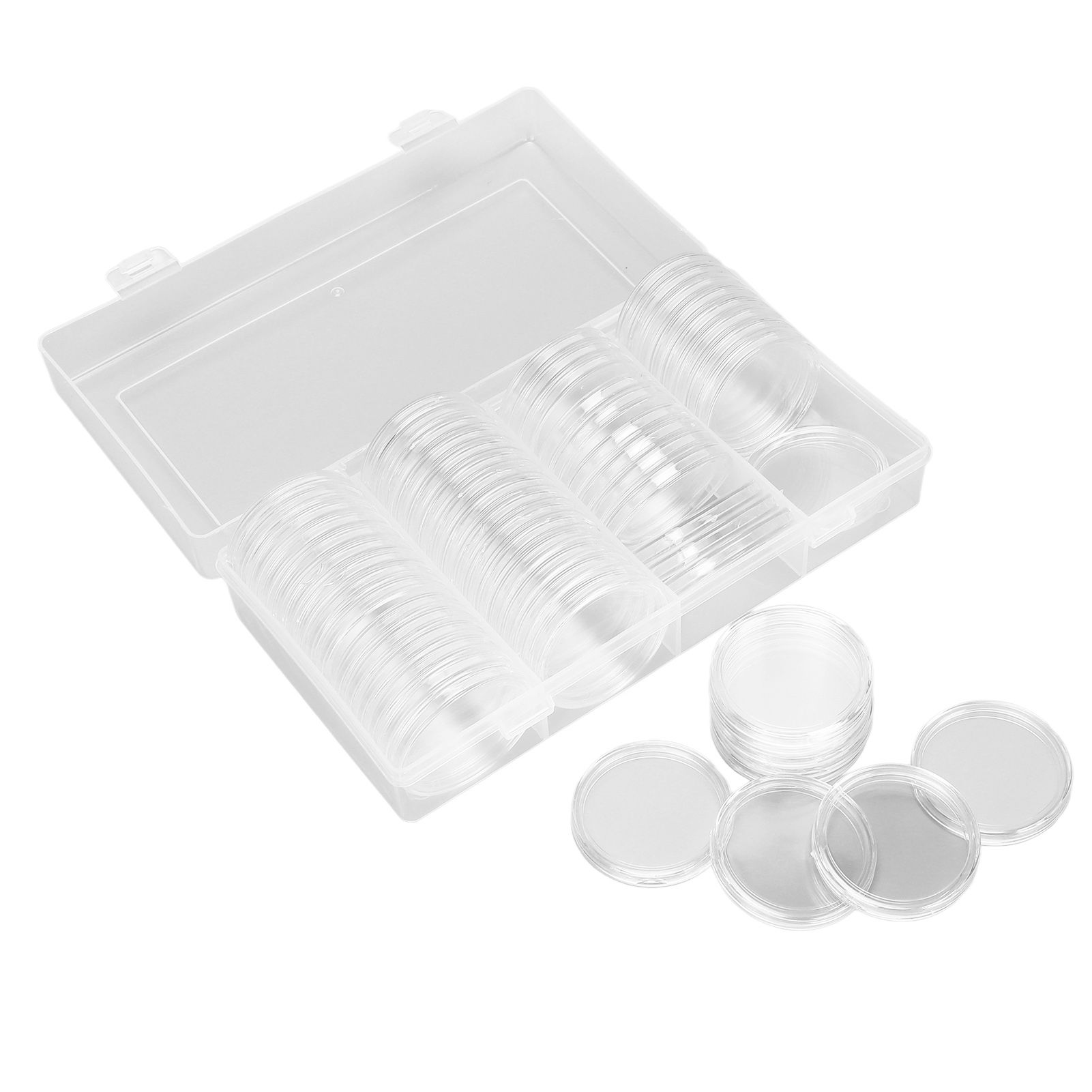 Clear Coin Storage Box 60 Pieces 41mm Coin Capsules Coin Collection Container view 5
