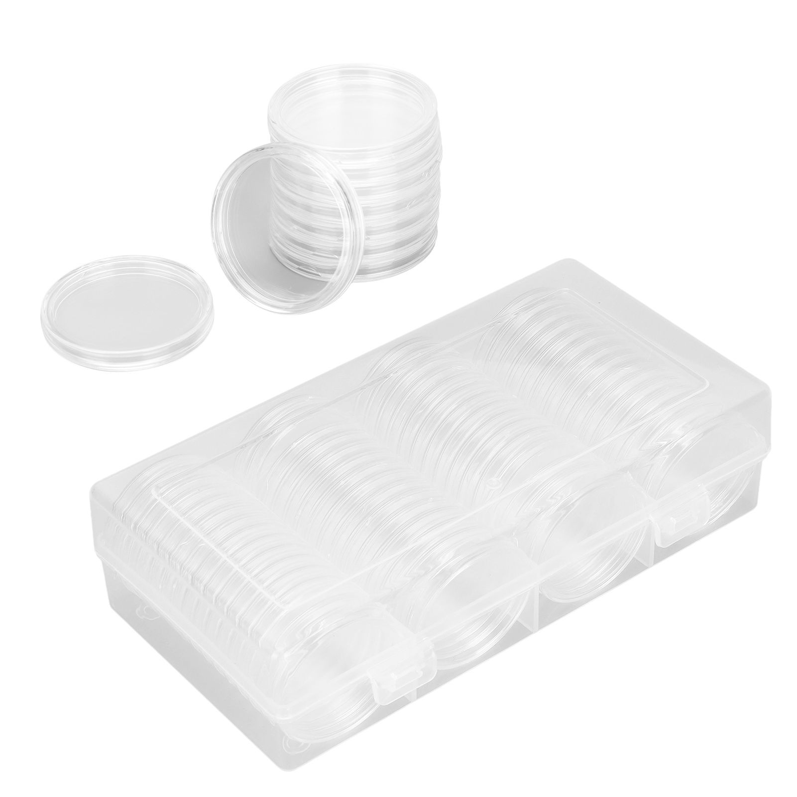 Clear Coin Storage Box 60 Pieces 41mm Coin Capsules Coin Collection Container view 7