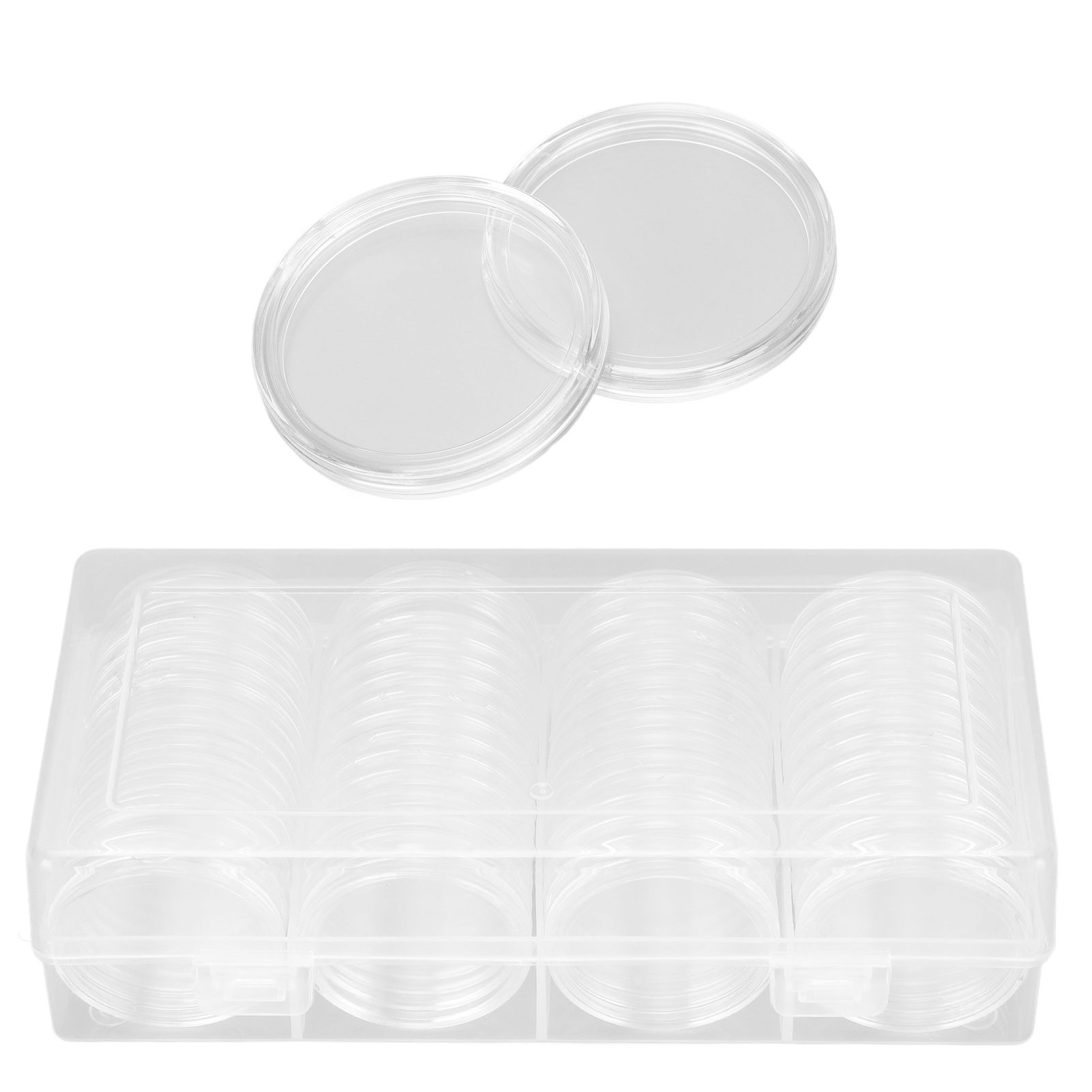Clear Coin Storage Box 60 Pieces 41mm Coin Capsules Coin Collection Container view 8