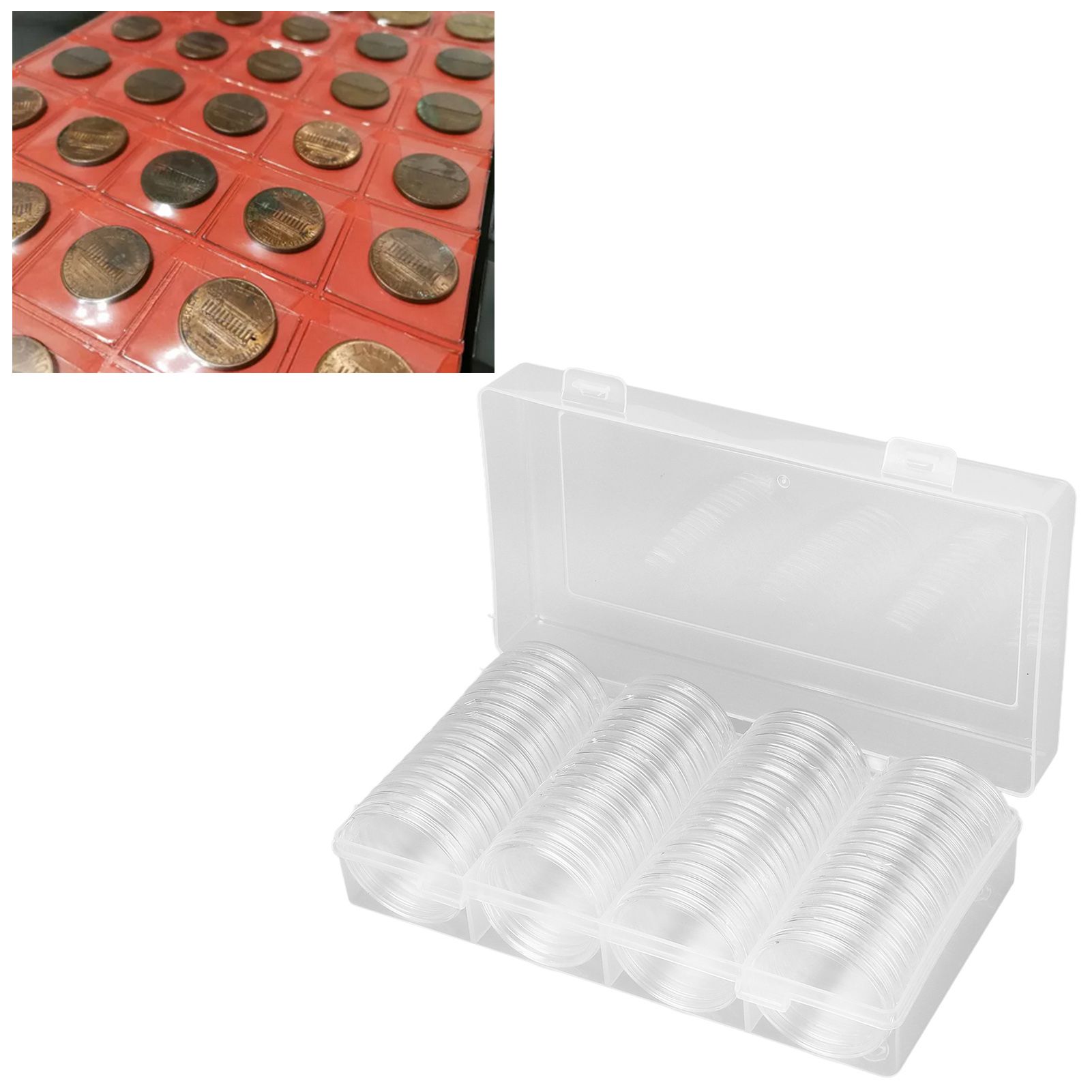 Clear Coin Storage Box 60 Pieces 41mm Coin Capsules Coin Collection Container view 11