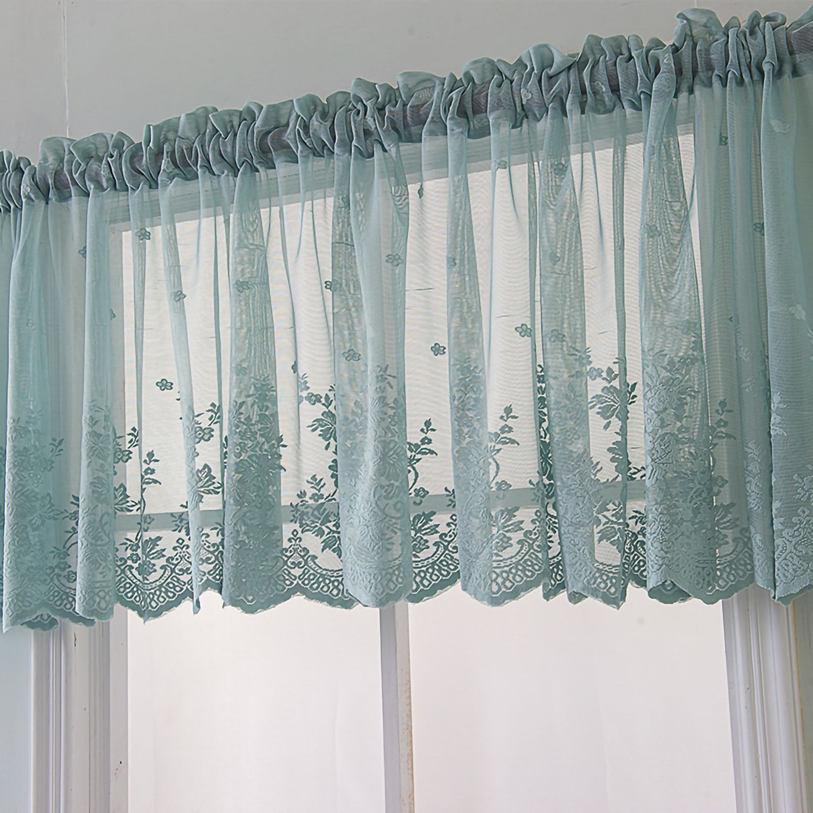 Blackout Short Window Valance Curtains Darkening Privacy Curtains Tiers for view 3