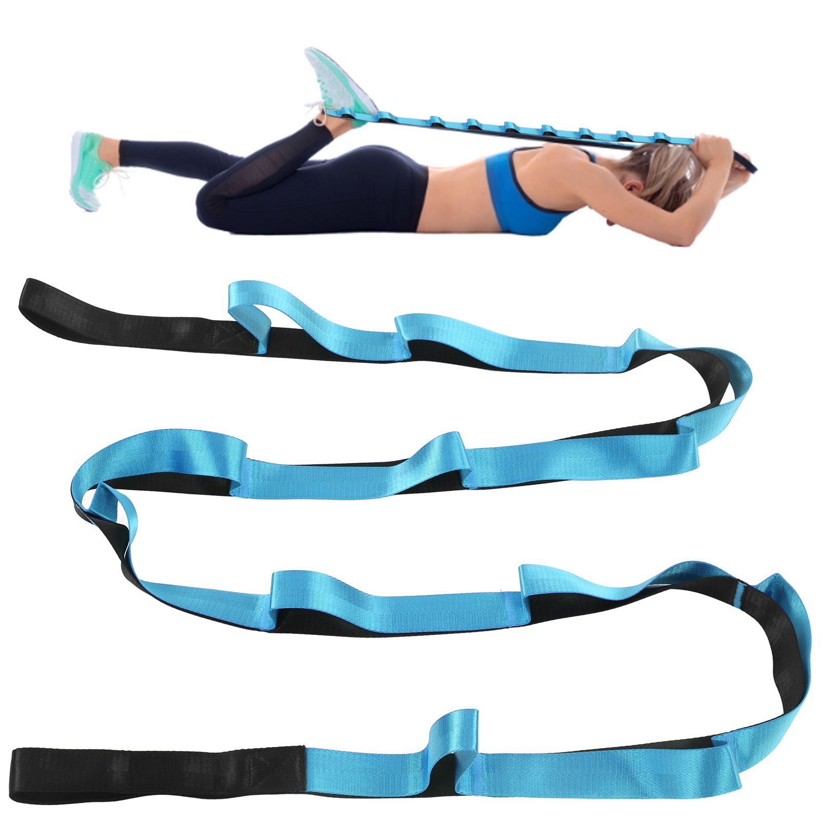 Stretch Strap Yoga Nylon Elastic Band Exercise Equipment for Home Workout view 12
