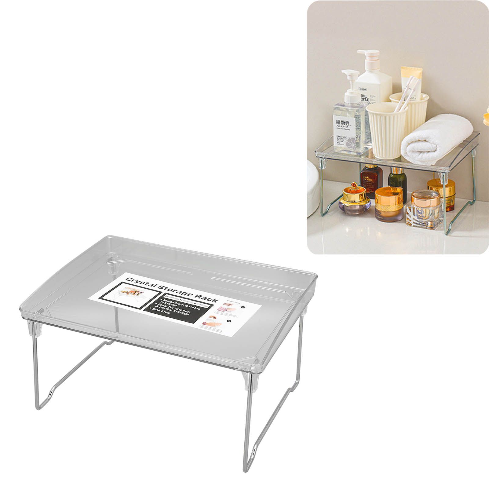 Desk Organizer Rack Stainless Steel Foldable Multifunctional Desktop Storage view 11