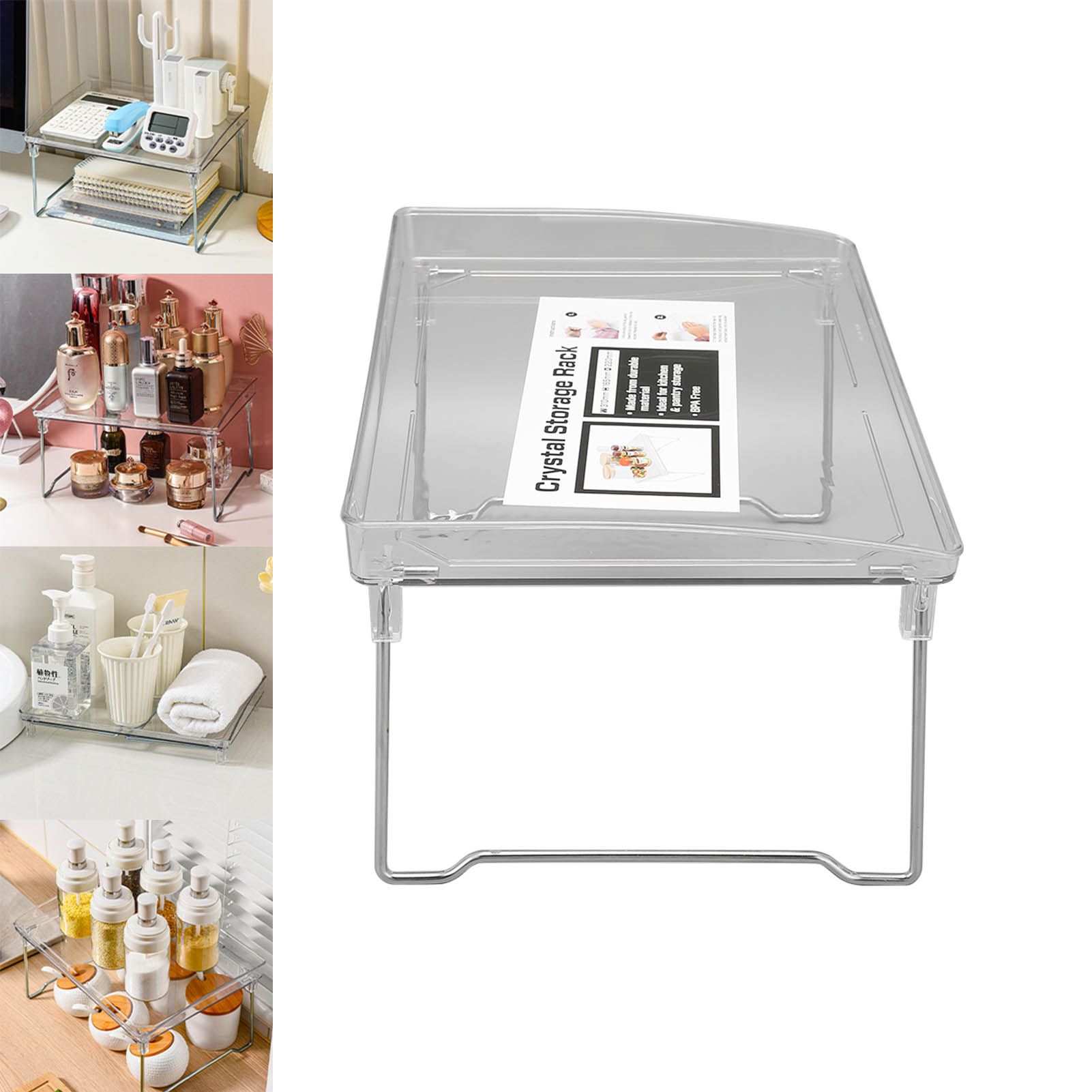 Desk Organizer Rack Stainless Steel Foldable Multifunctional Desktop Storage view 12