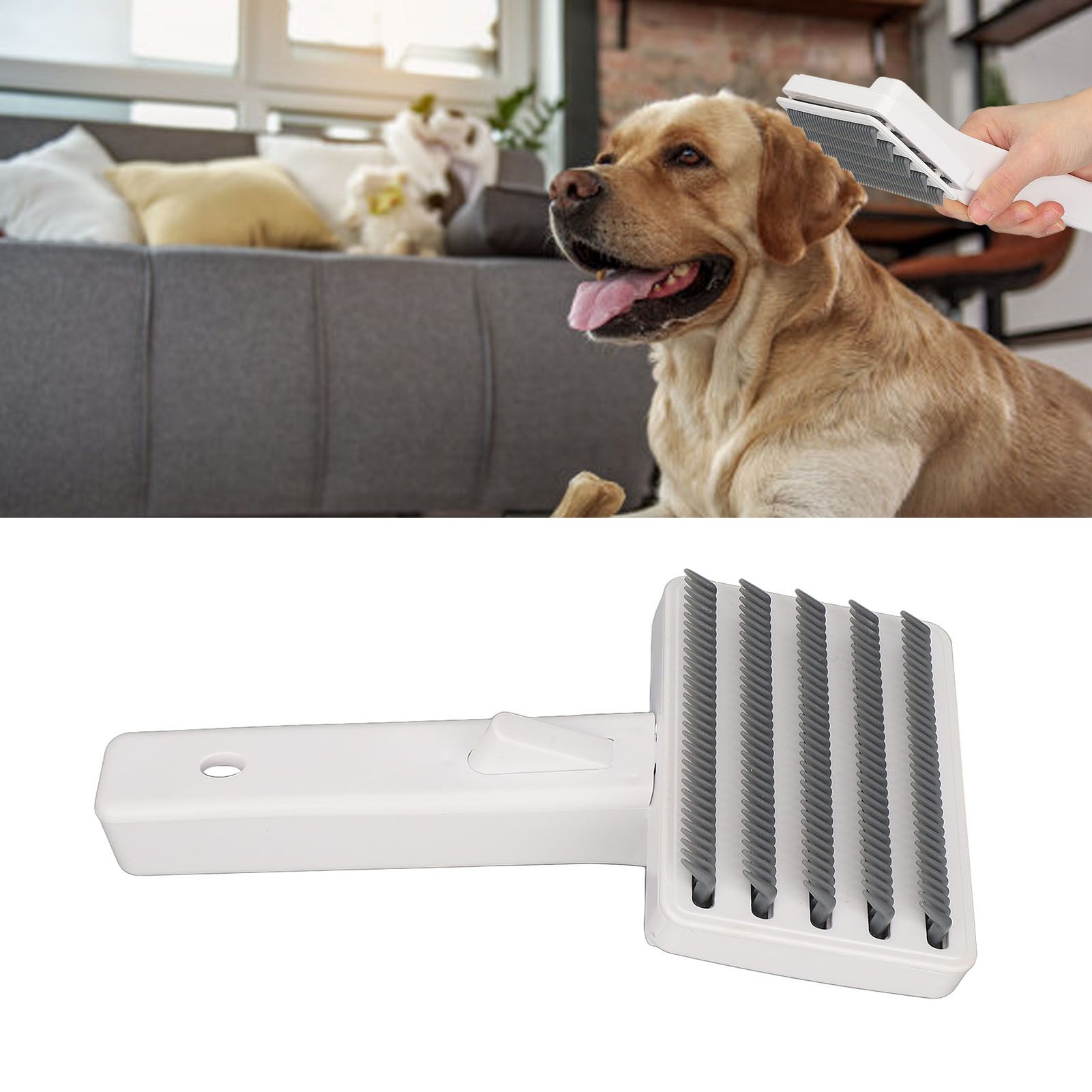 Dog Deshedding Brush Durable ABS Portable Comfortable Handle Body Massage Hair view 11