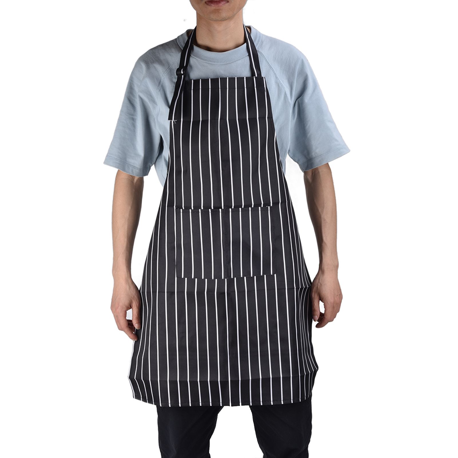 Bib Apron Waterproof Adjustable Kitchen Cooking Aprons with Dual Pockets for view 10