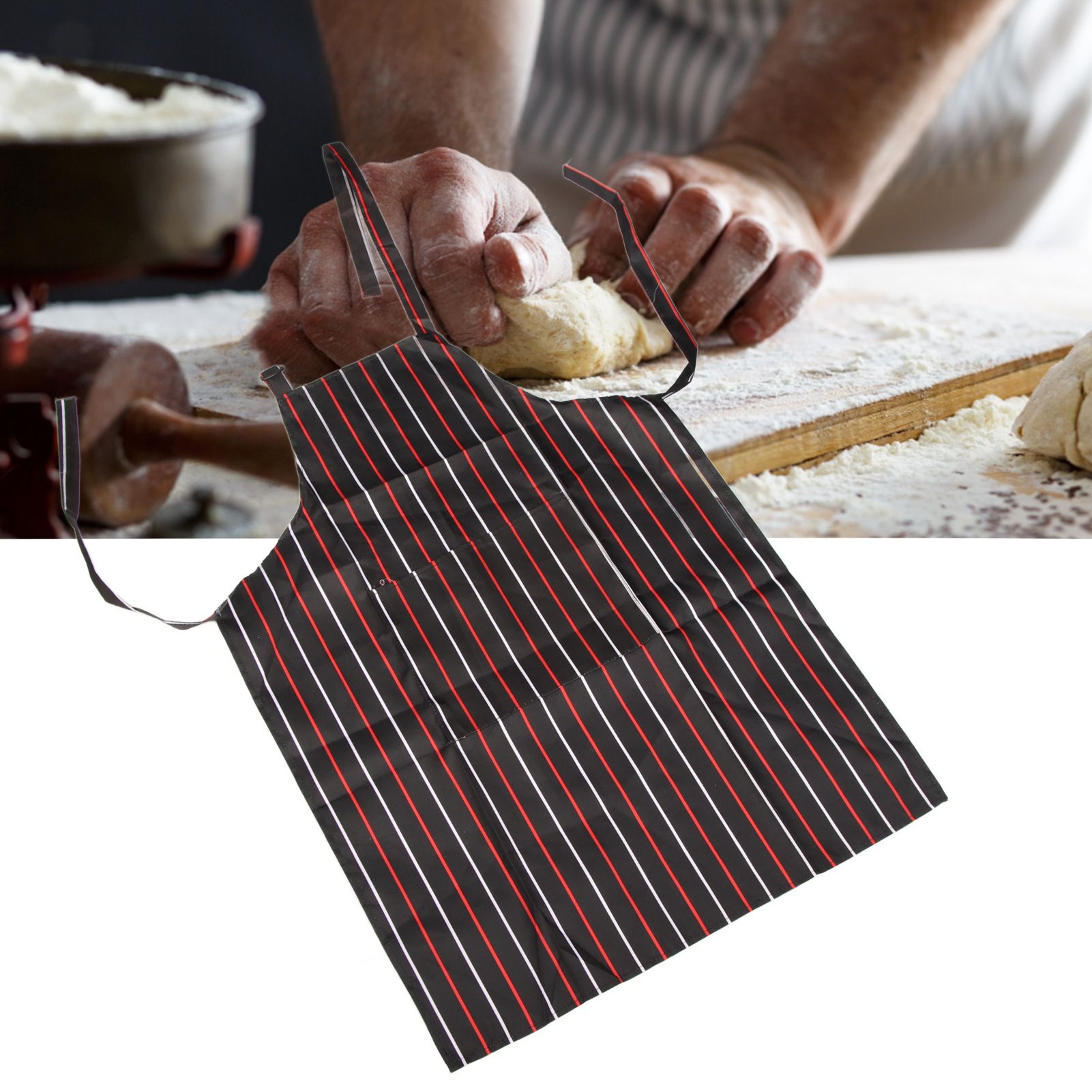 Bib Apron Waterproof Adjustable Kitchen Cooking Aprons with Dual Pockets for view 12