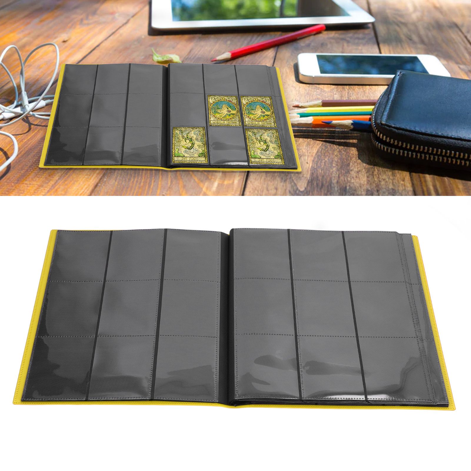Card Binder 20 Pages 9 Pocket Large Capacity Colored Cover Card Collection view 11