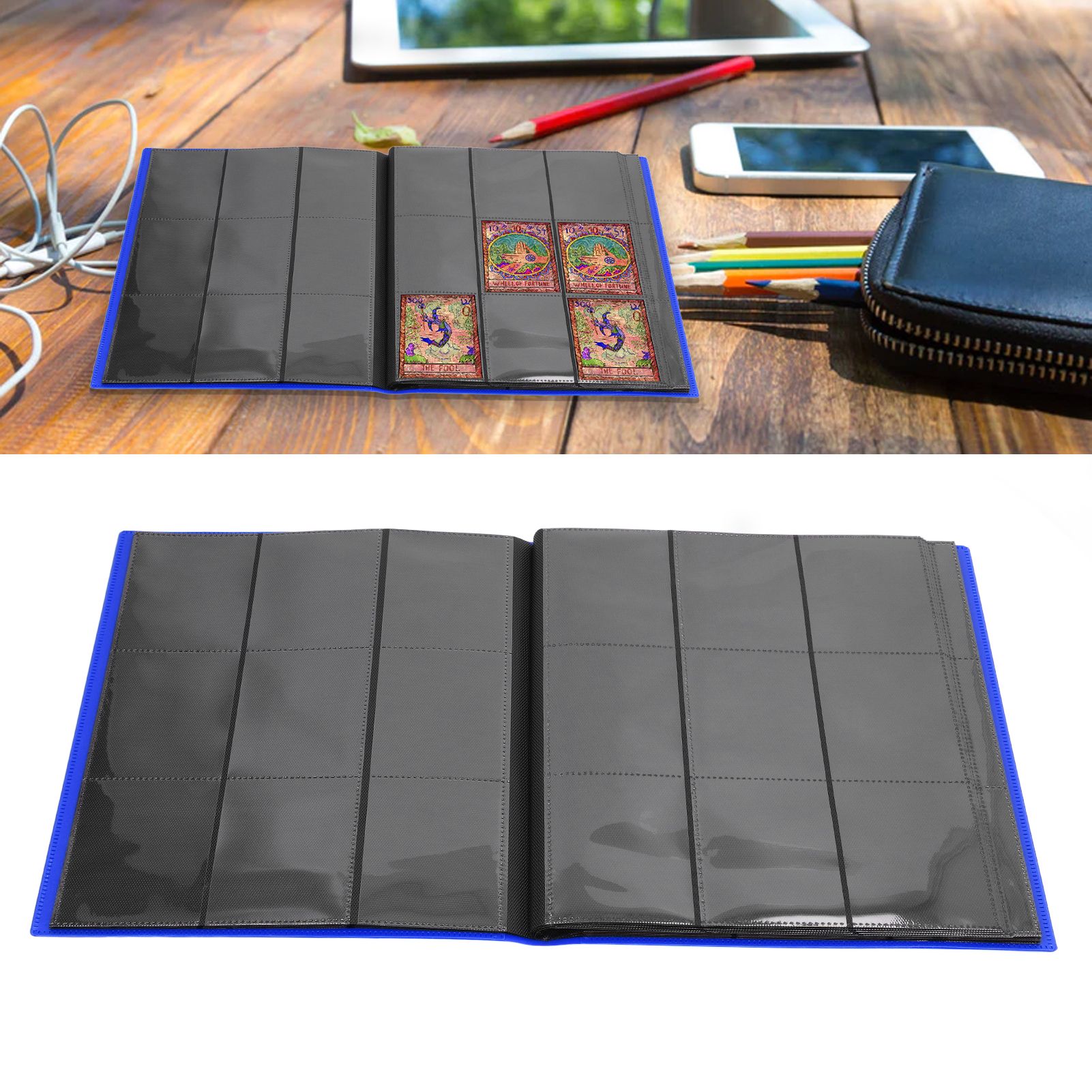 Card Binder 20 Pages 9 Pocket Large Capacity Colored Cover Card Collection view 11