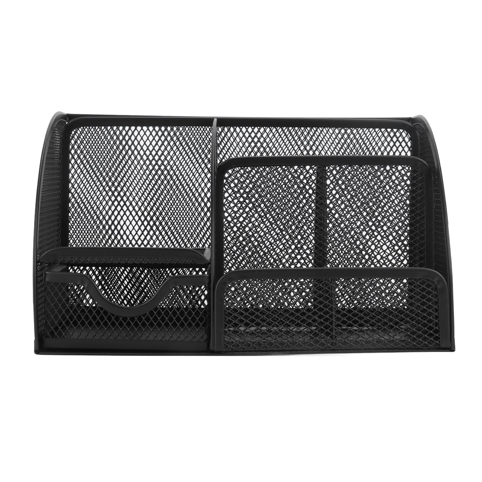 Desktop Mesh Pen Storage Holder 7 Compartments Multifunction Black for Home view 6