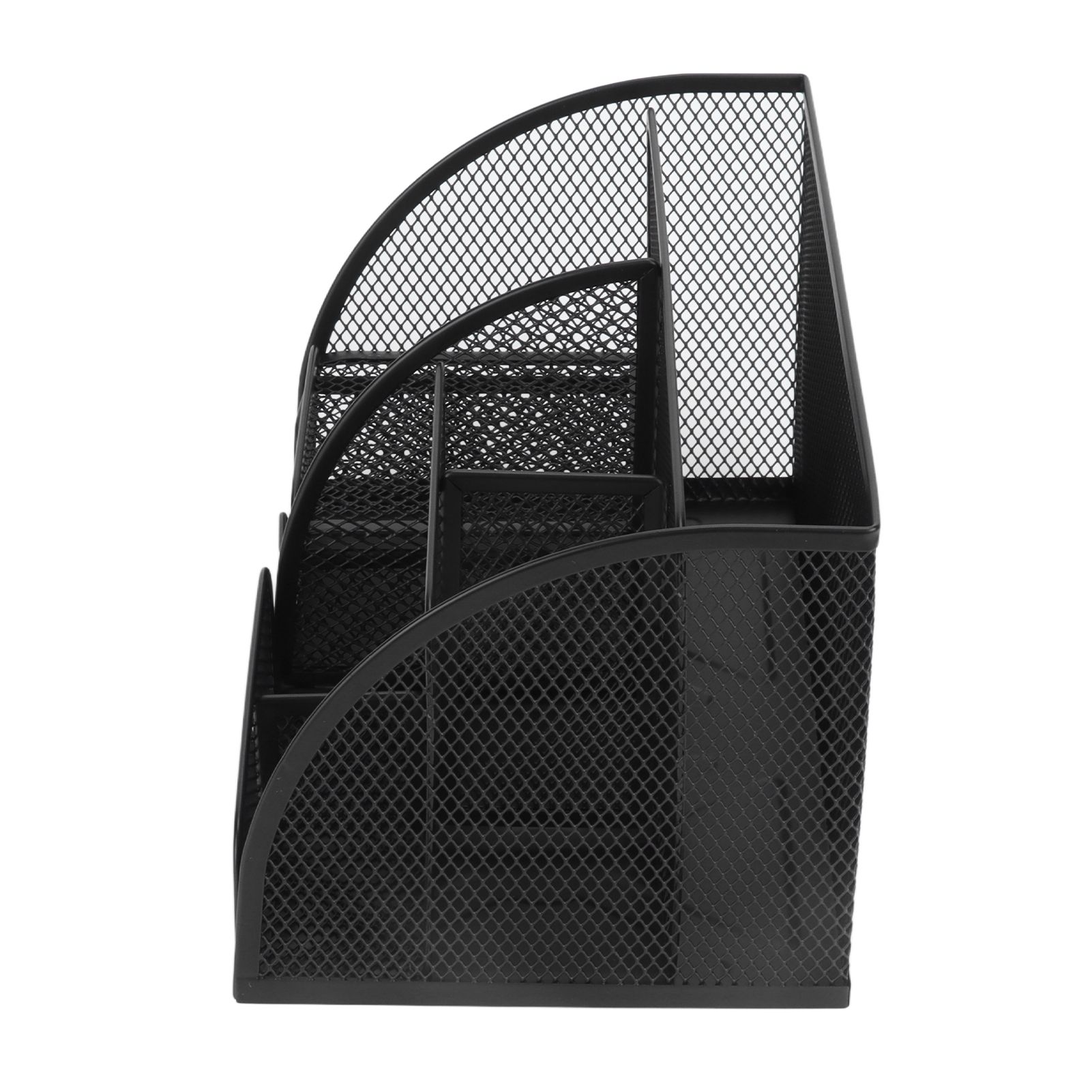 Desktop Mesh Pen Storage Holder 7 Compartments Multifunction Black for Home view 7