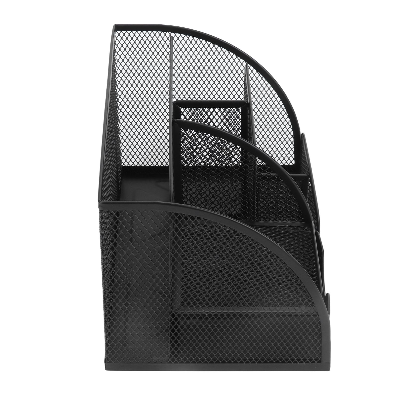 Desktop Mesh Pen Storage Holder 7 Compartments Multifunction Black for Home view 8