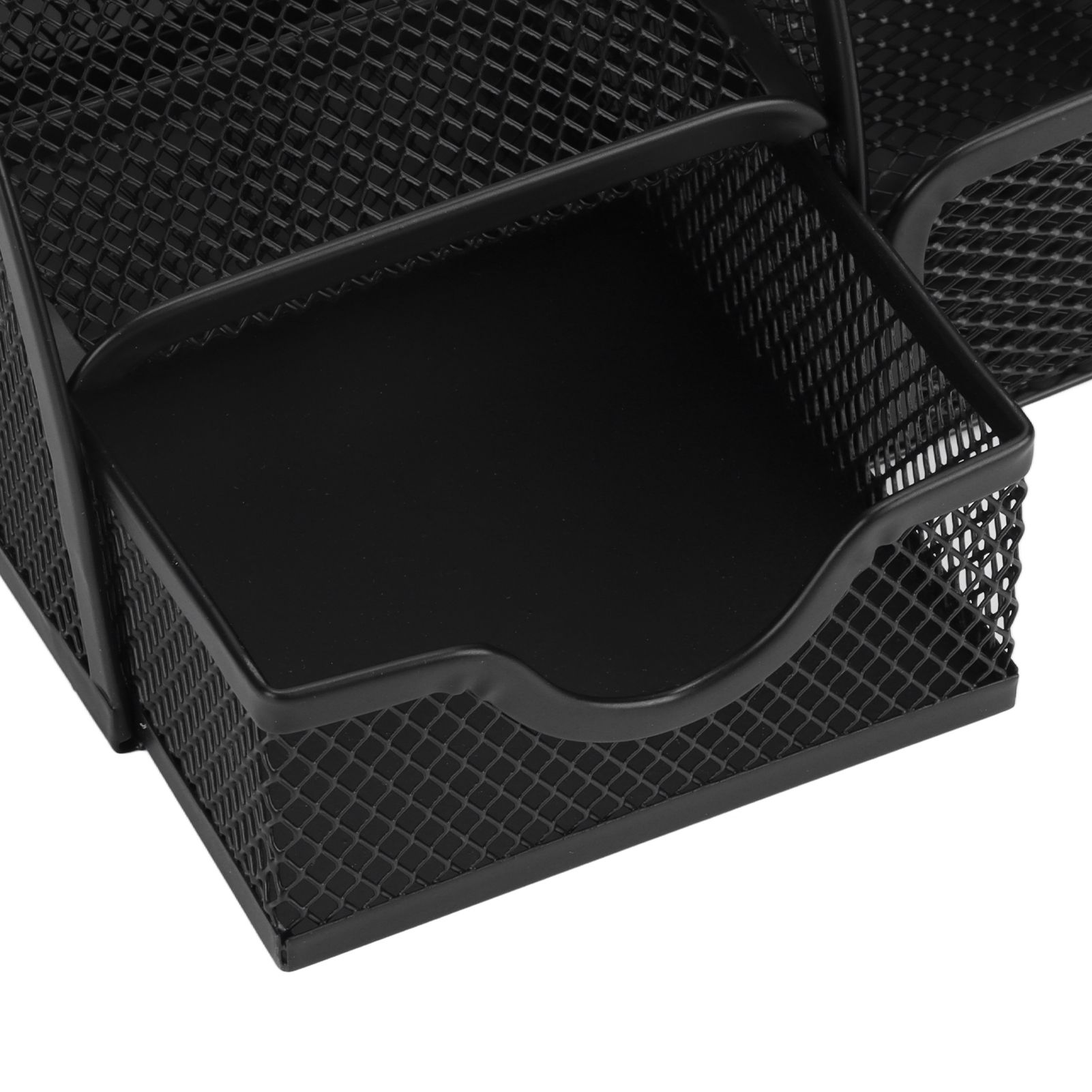 Desktop Mesh Pen Storage Holder 7 Compartments Multifunction Black for Home view 15