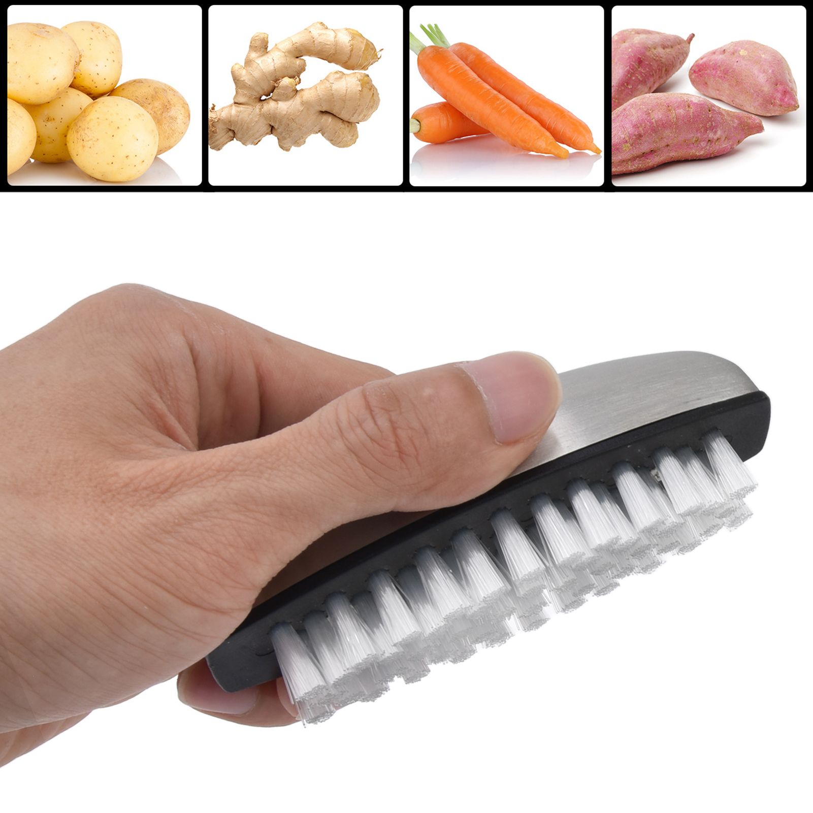 Fruit Vegetable Cleaning Brush 304 Stainless Steel Nylon Wool Multifunction view 11